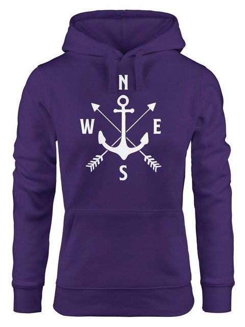 MoonWorks Hoodie Kapuzen-Pullover Damen Anker Kompass Arrows Hoodie Moonwor günstig online kaufen