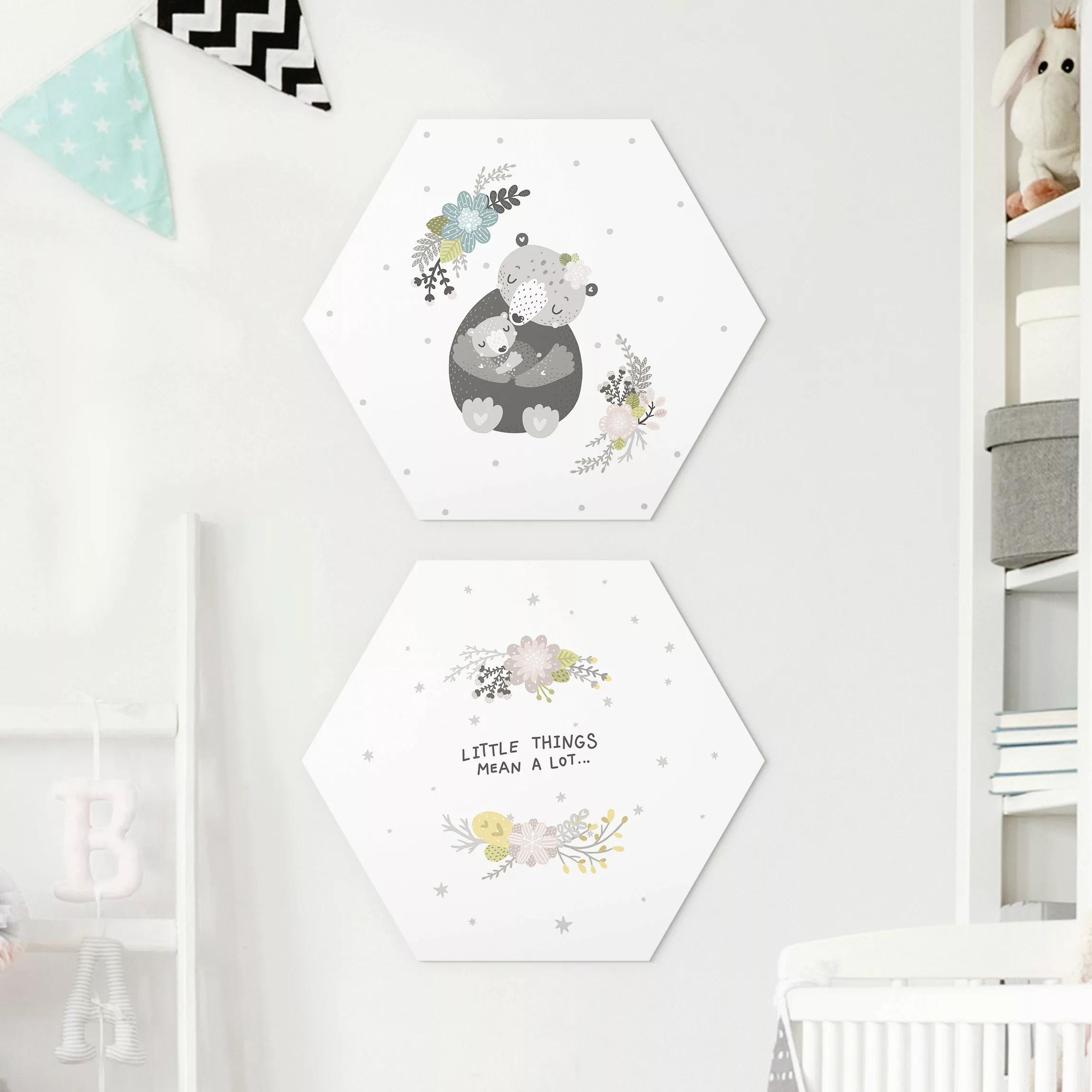 2-teiliges Hexagon-Alu-Dibond Bild I just need a hug Set II günstig online kaufen