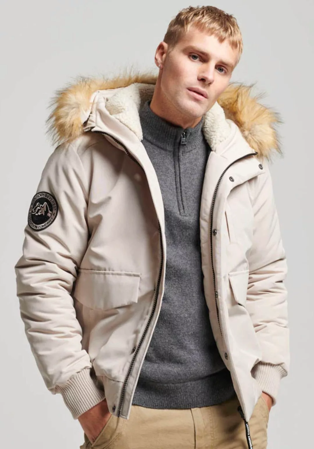 Superdry Steppjacke "EVEREST HOODED PUFFER BOMBER", mit Kapuze günstig online kaufen