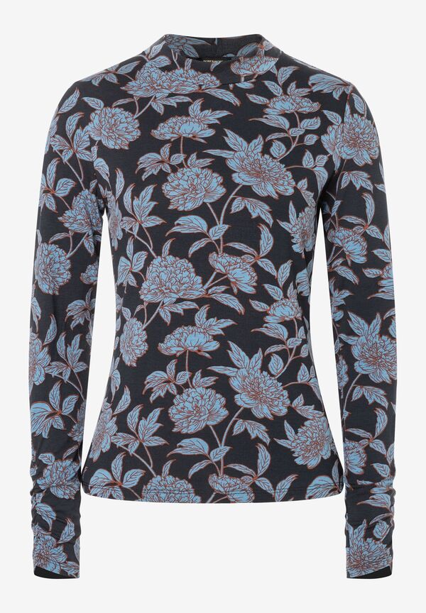 Langarmshirt mit Flowerprint, Winter-Kollektion günstig online kaufen