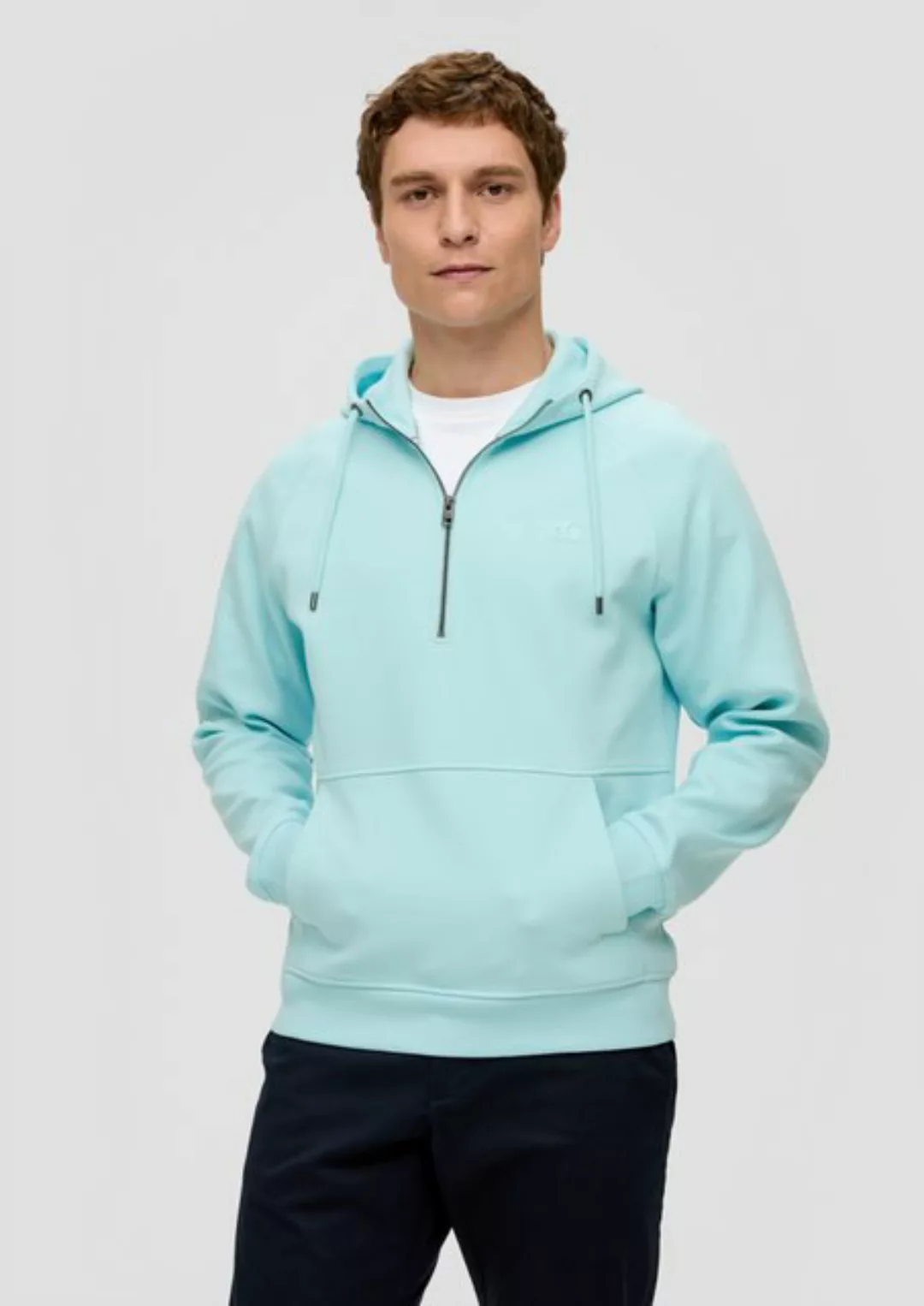 s.Oliver Sweatshirt Hoodie-Sweatshirt aus Baumwollmix Kontrast-Details günstig online kaufen