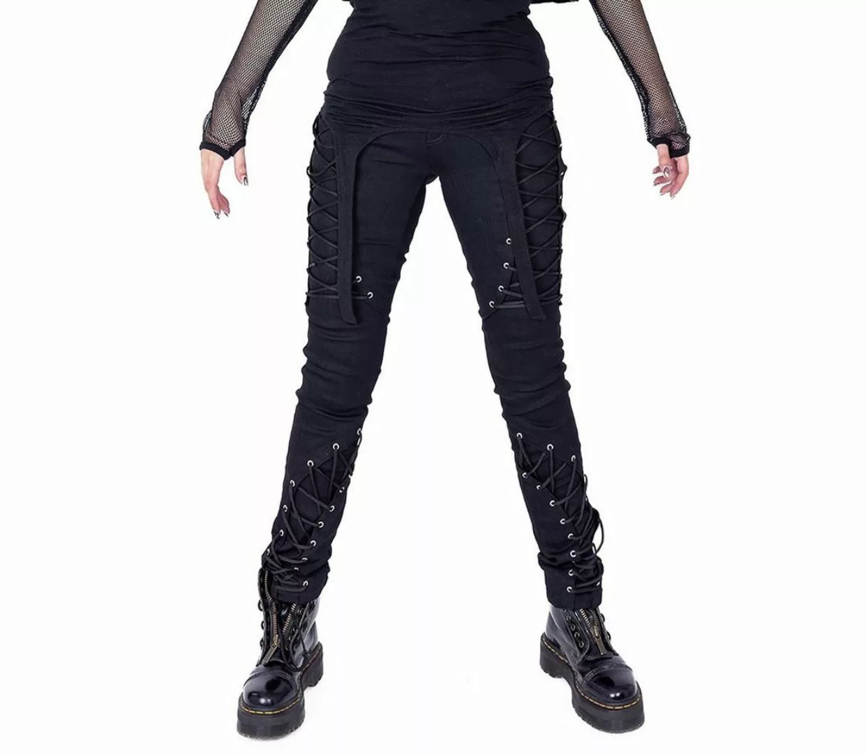 Vixxsin Stoffhose Zayla Gothic Pants Schnürung Trousers Industrial Goth günstig online kaufen