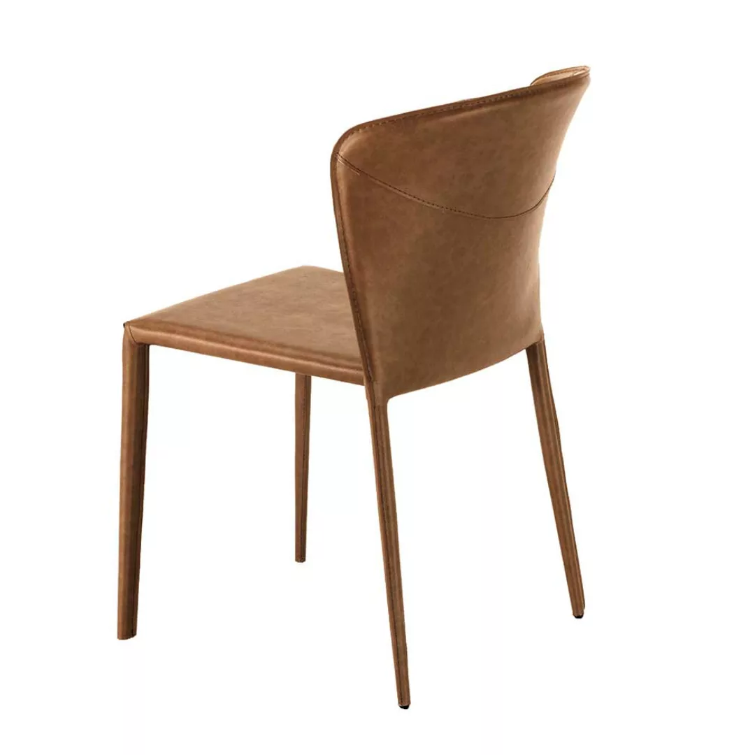 Stühle in Braun Kunstleder modern (2er Set) günstig online kaufen