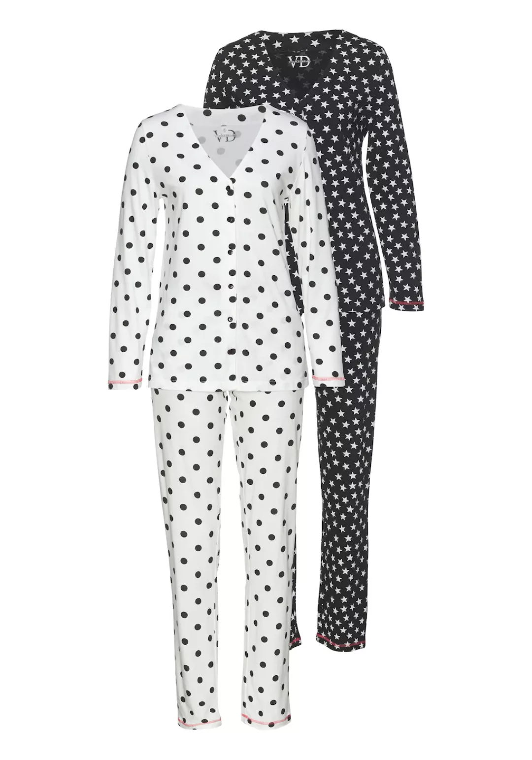 Vivance Dreams Pyjama, (4 tlg., 2 Stück) günstig online kaufen