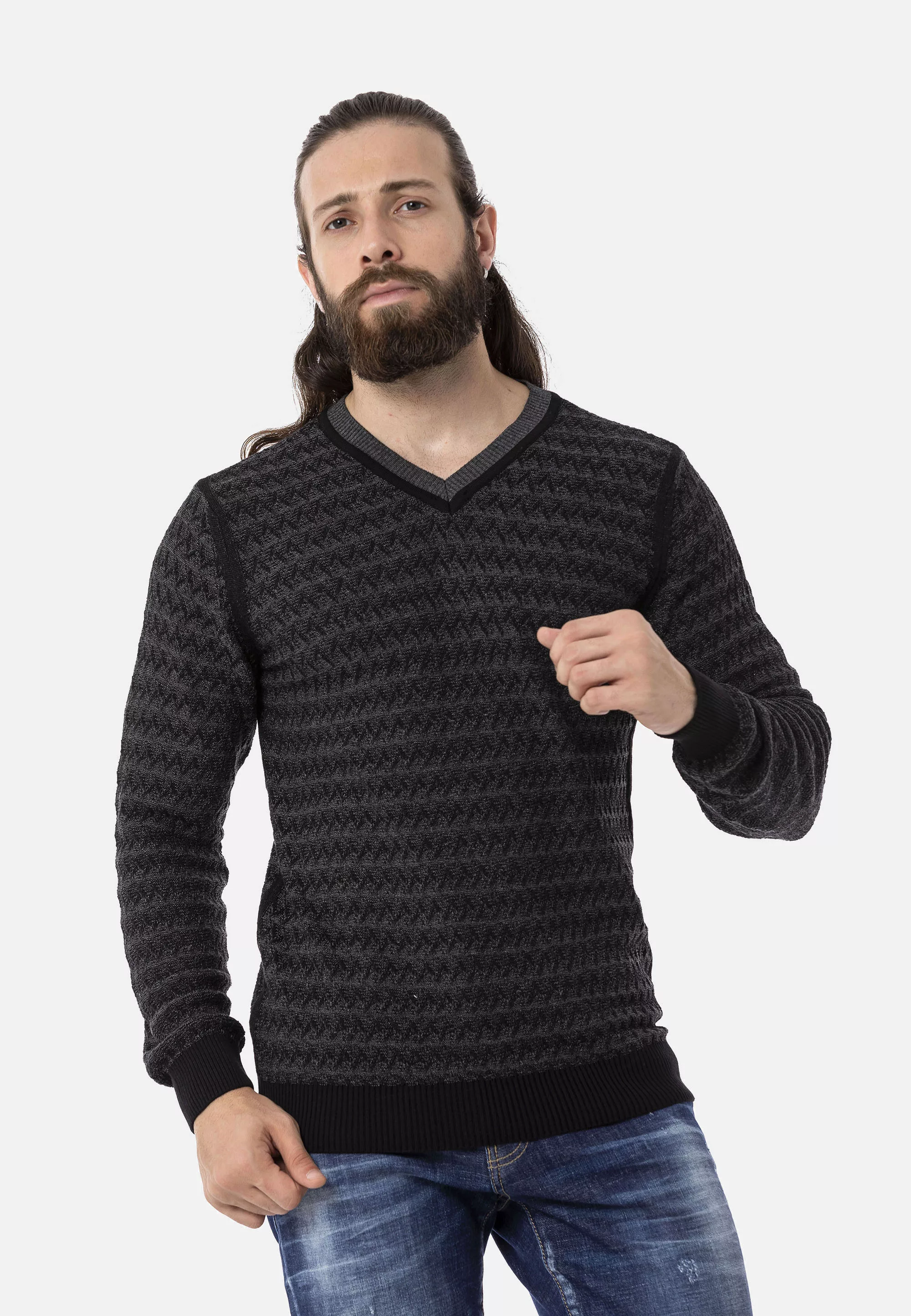 Cipo & Baxx Strickpullover, mit modernem Strickmuster günstig online kaufen