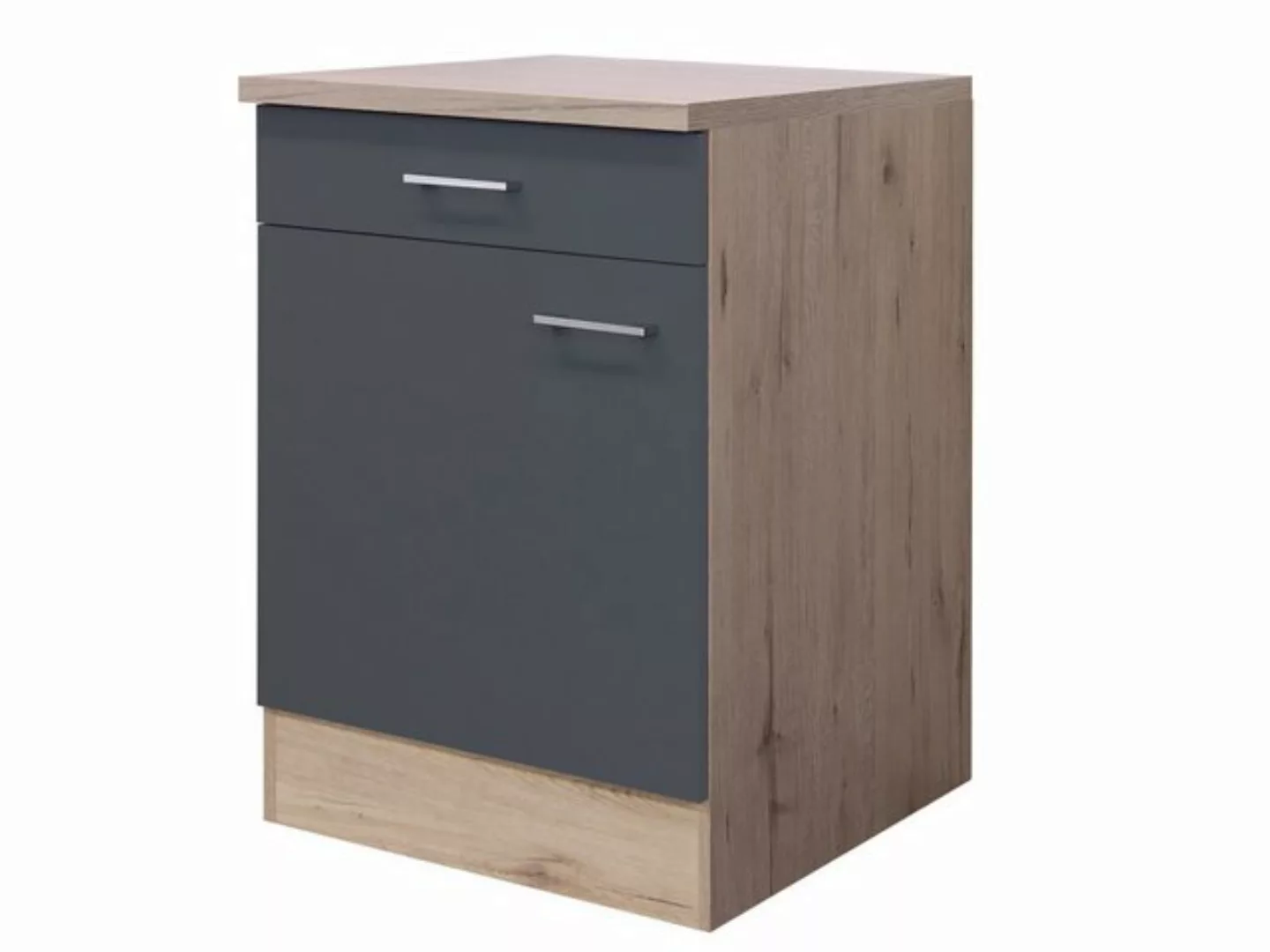 Flex-Well Unterschrank Küchenunterschrank - 60 cm breit - Basaltgrau matt S günstig online kaufen