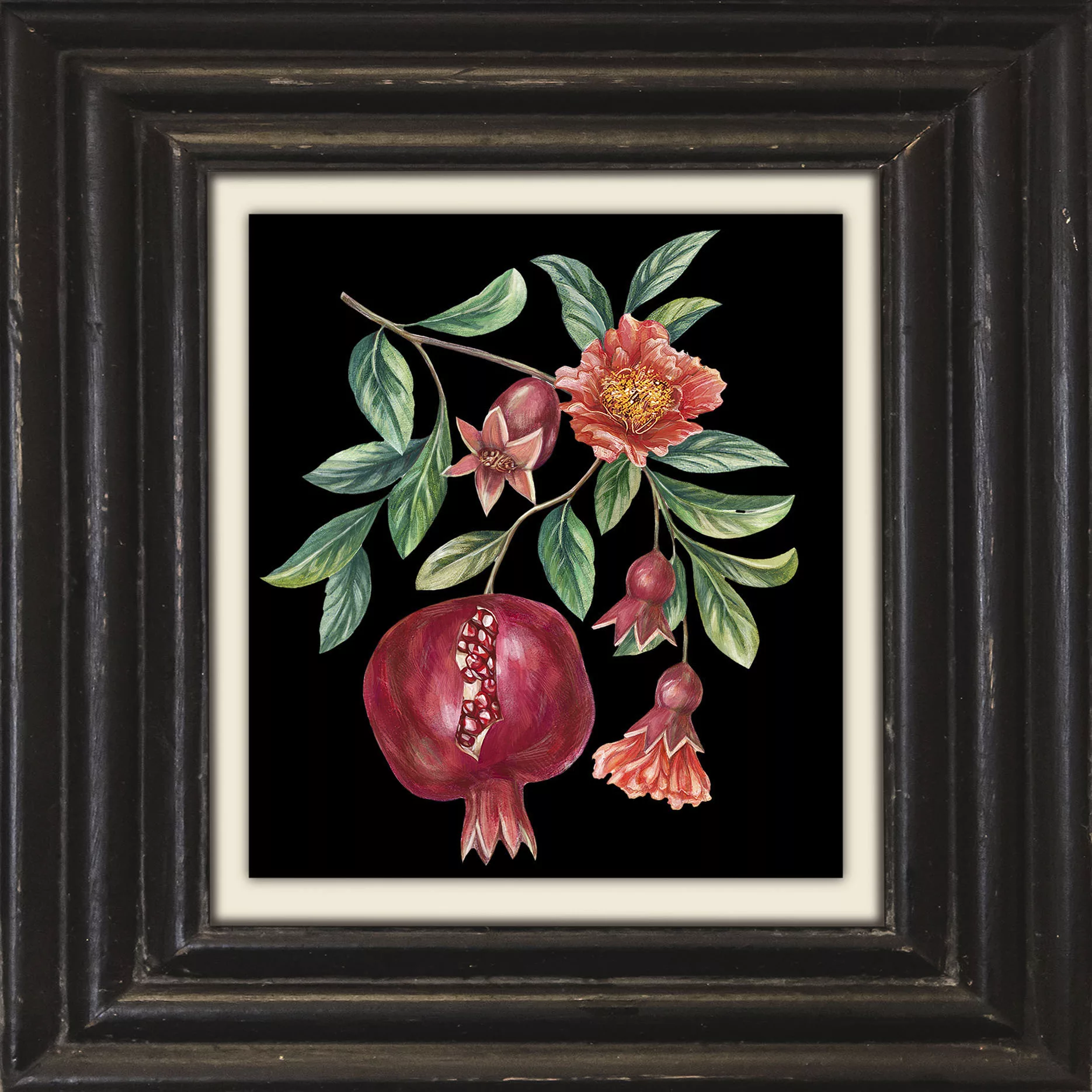 queence Leinwandbild "Granatapfel", Kunst-Obst-Stillleben-Obst Bilder, Prem günstig online kaufen