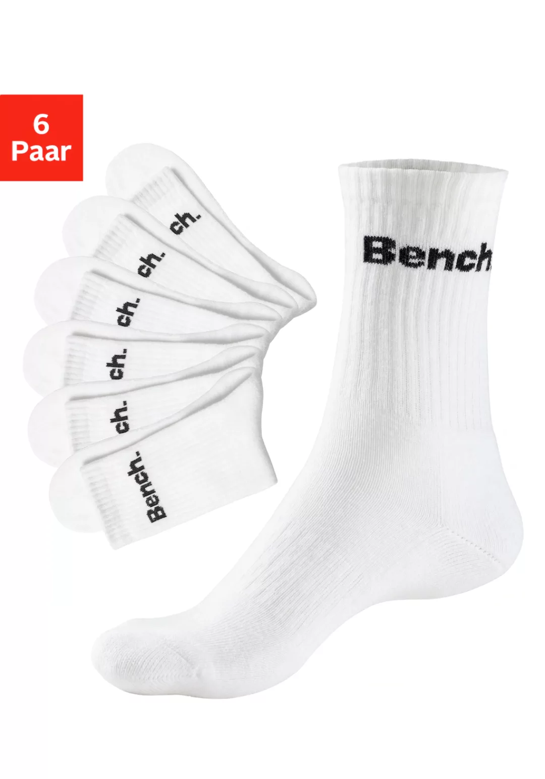 Bench. Tennissocken, (Packung, 6 Paar), mit Fuß Polsterung günstig online kaufen