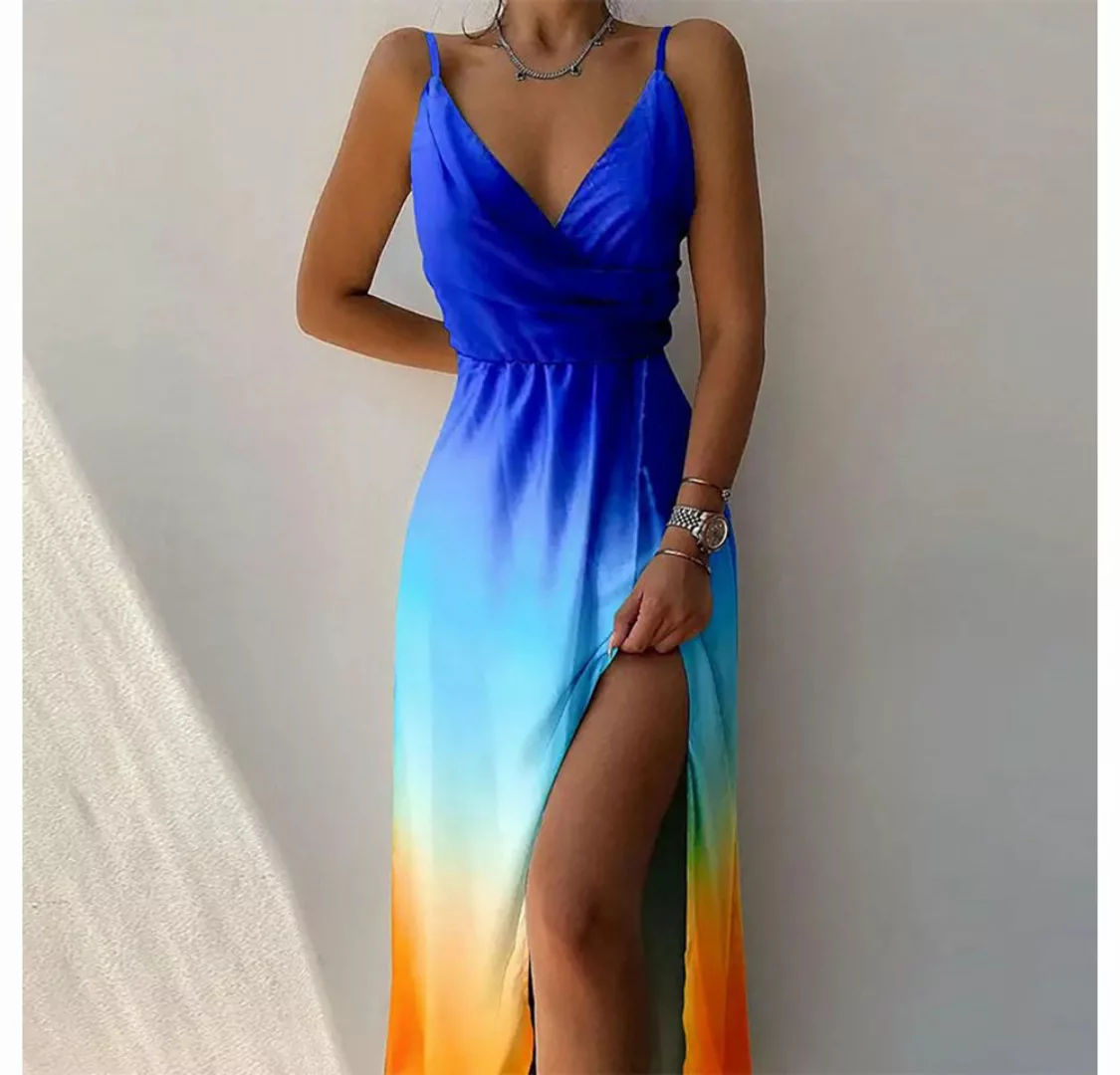 BlauWave Abendkleid V-Ausschnitt-Kleid- Strandkleid- Maxikleid (1-tlg) Klei günstig online kaufen