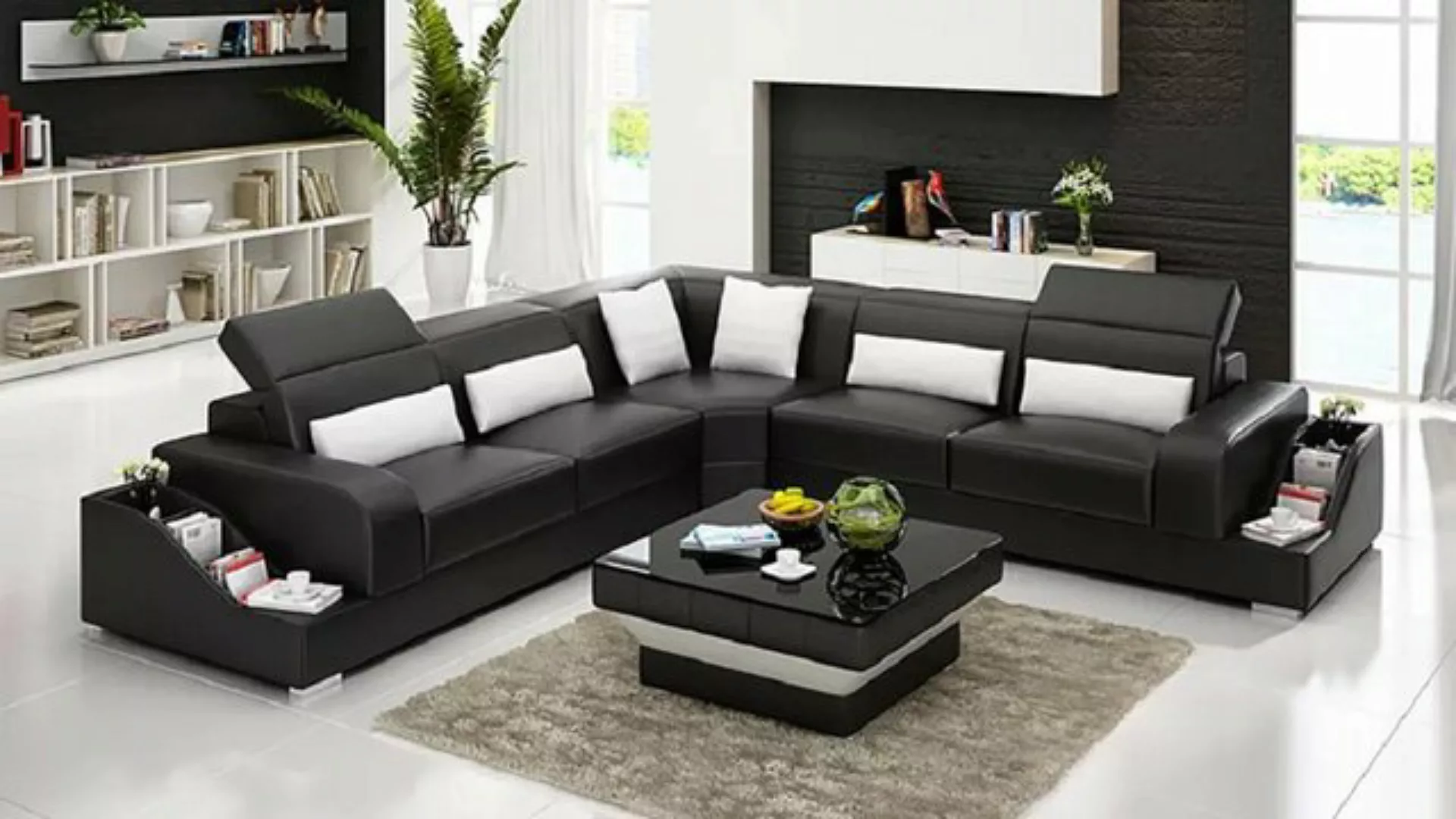 JVmoebel Ecksofa Ledersofa Couchen Design Günstige Polster Möbel Sitzgarnit günstig online kaufen