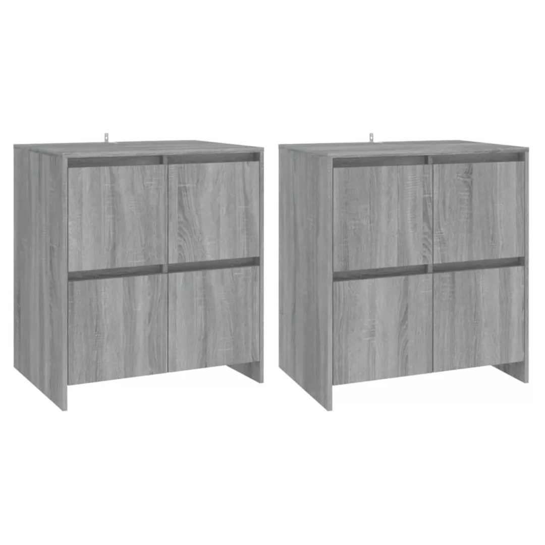 Sideboards 2 Stk. Grau Sonoma 70x41x75 Cm Spanplatte günstig online kaufen