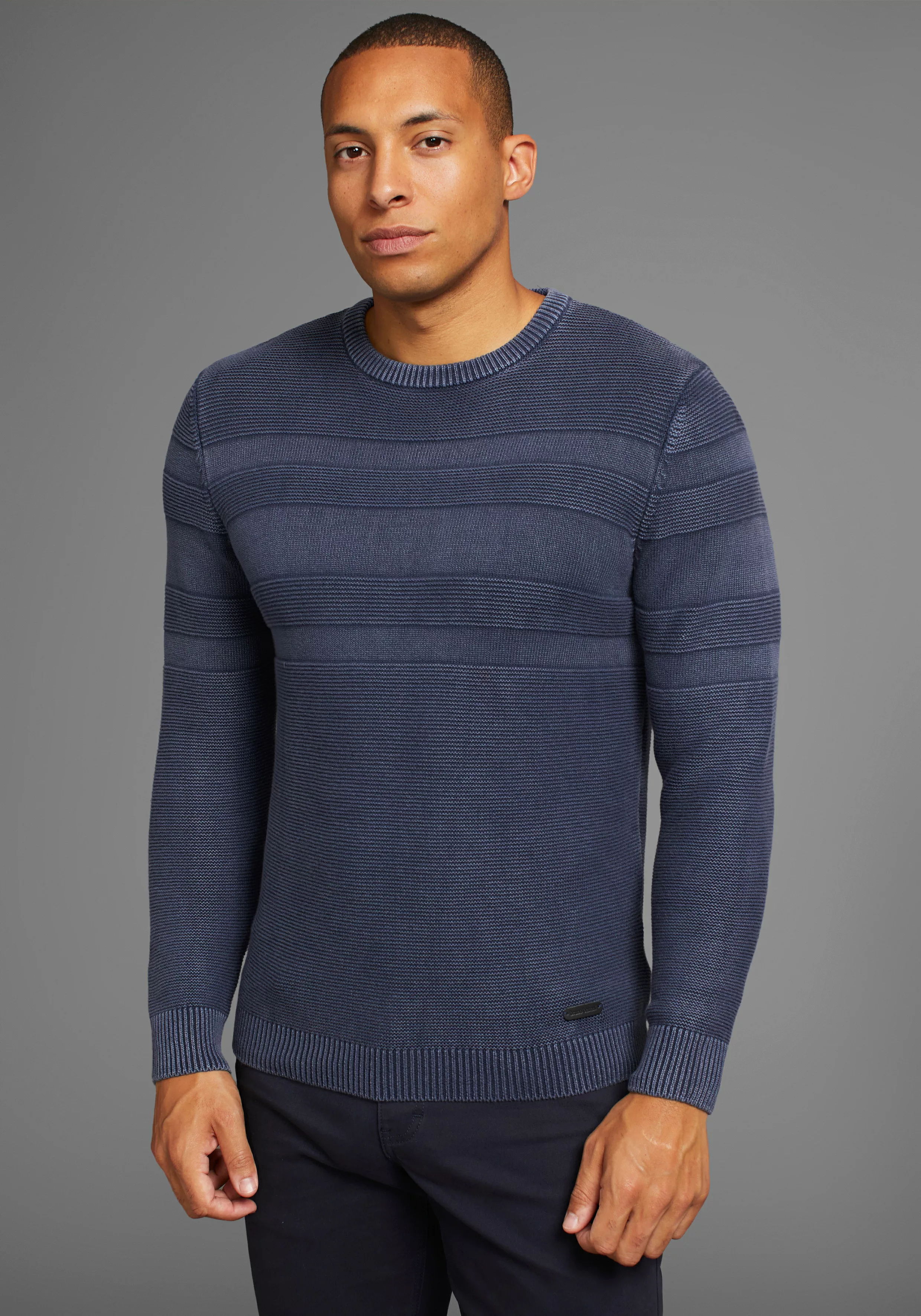 Bruno Banani Jacquardpullover "Bis Größe 4 XL" günstig online kaufen