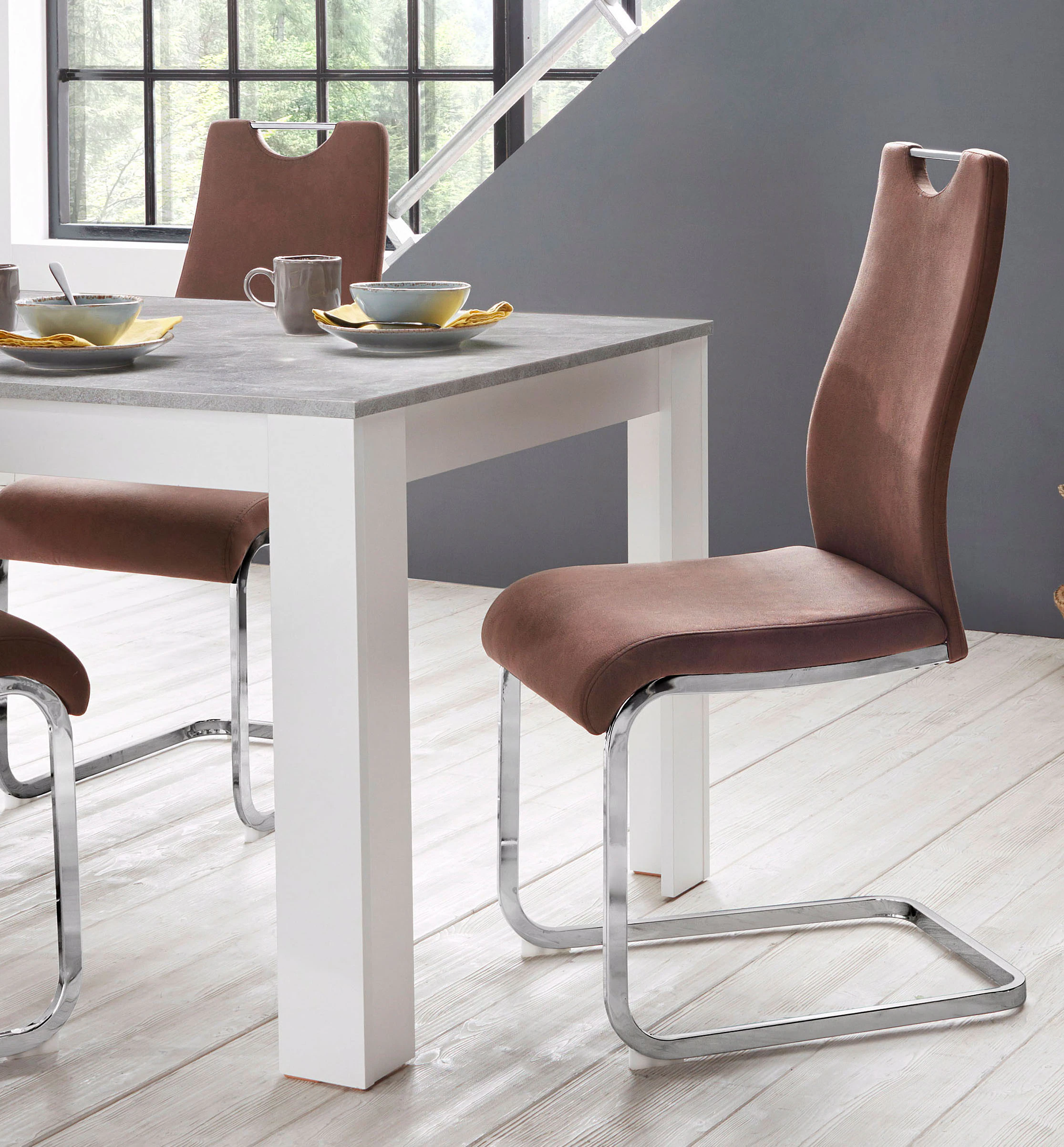 Home affaire Essgruppe "Milano", (Set, 5 tlg.), 4 Stühle und 1 Tisch günstig online kaufen