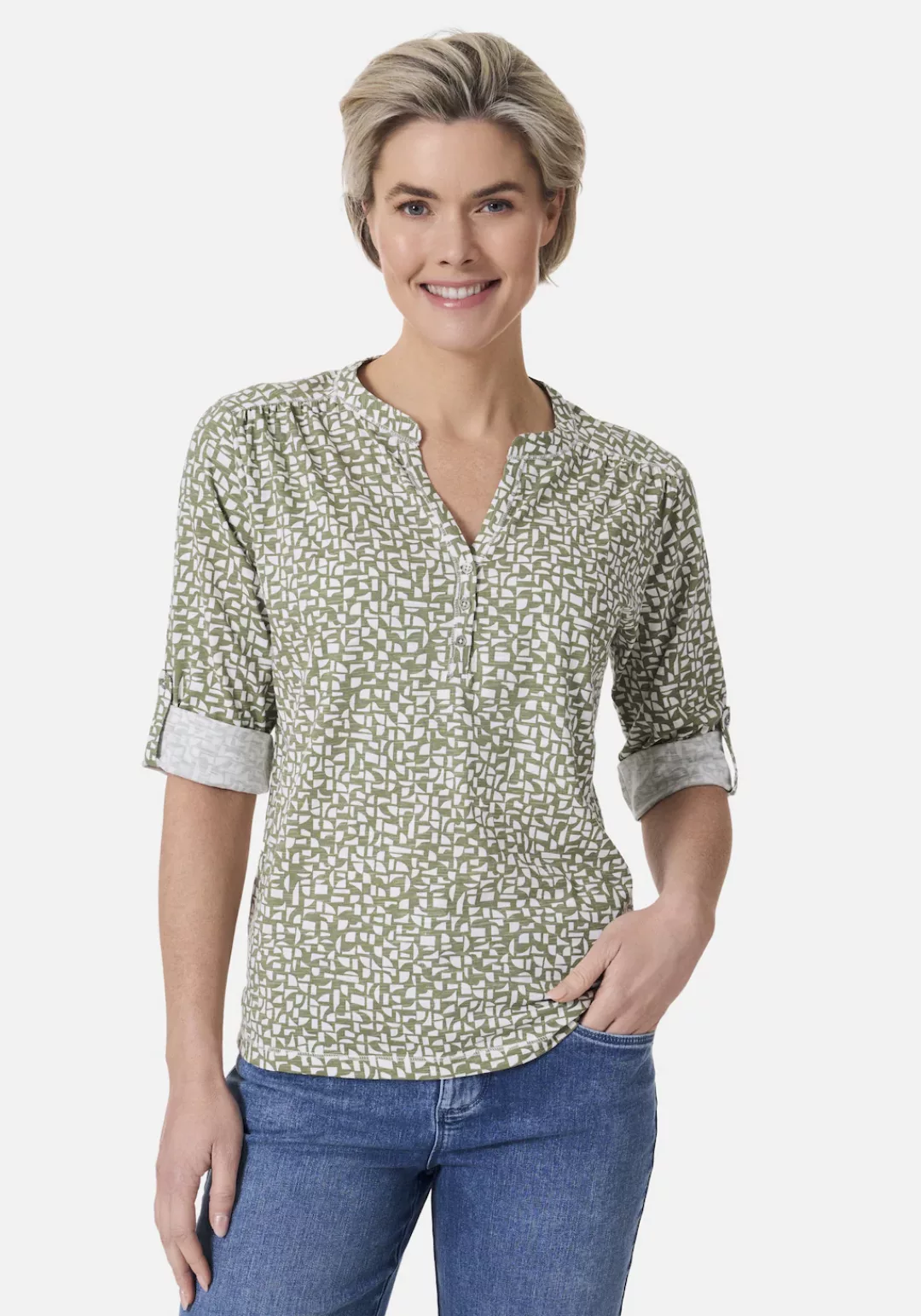 STOOKER WOMEN 3/4-Arm-Shirt "MARIE Print Shirt Blouse 3/4 -Arm", Regular Fi günstig online kaufen