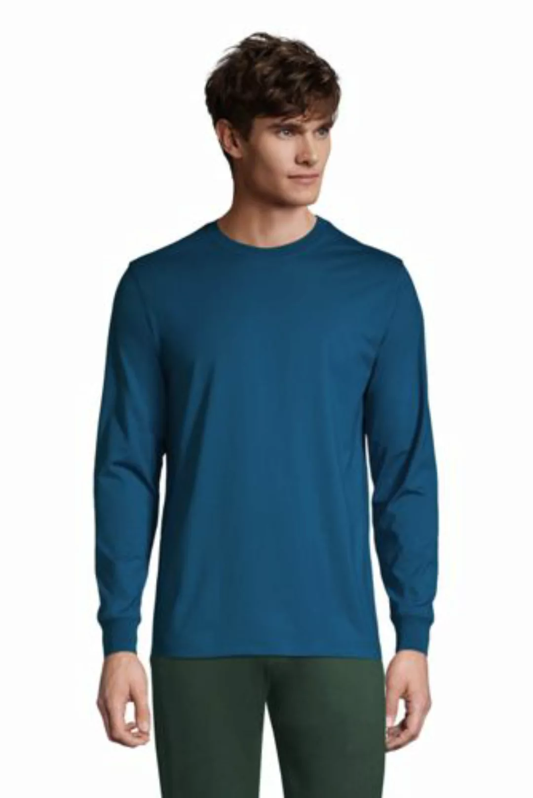 Super-T Langarm-Shirt, Classic Fit, Herren, Größe: XL Normal, Blau, Jersey, günstig online kaufen