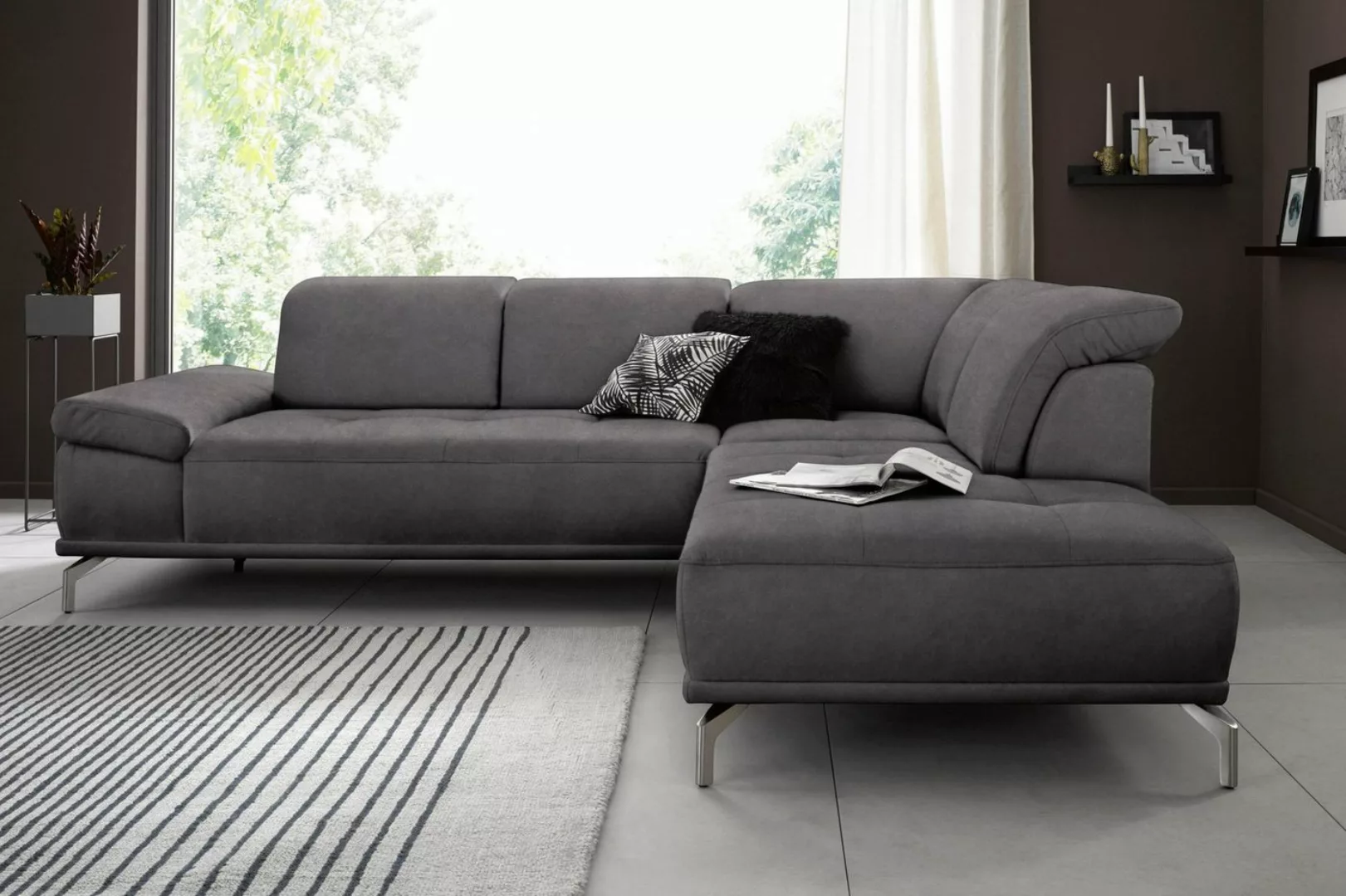 Places of Style Ecksofa Caluna L-Form, mit Sitztiefen- und Kopfteilverstell günstig online kaufen