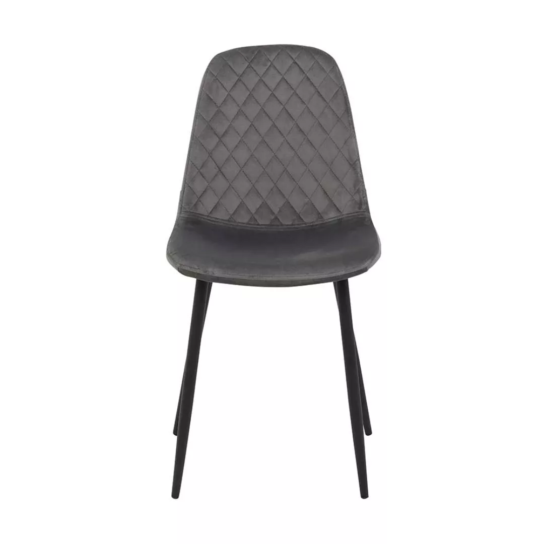 Stühle in Grau Samt gesteppter Lehne (Set) günstig online kaufen