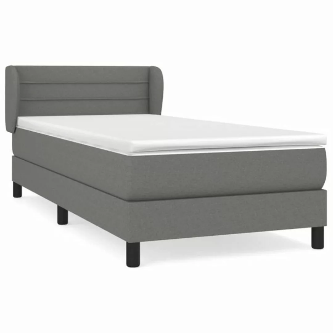 furnicato Bett Boxspringbett mit Matratze Dunkelgrau 90x190 cm Stoff günstig online kaufen