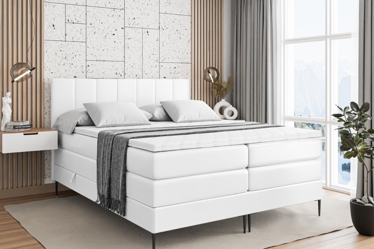 ALTDECOR Boxspringbett MOETI-F KING (Multipocket-Matratze H4, günstig online kaufen