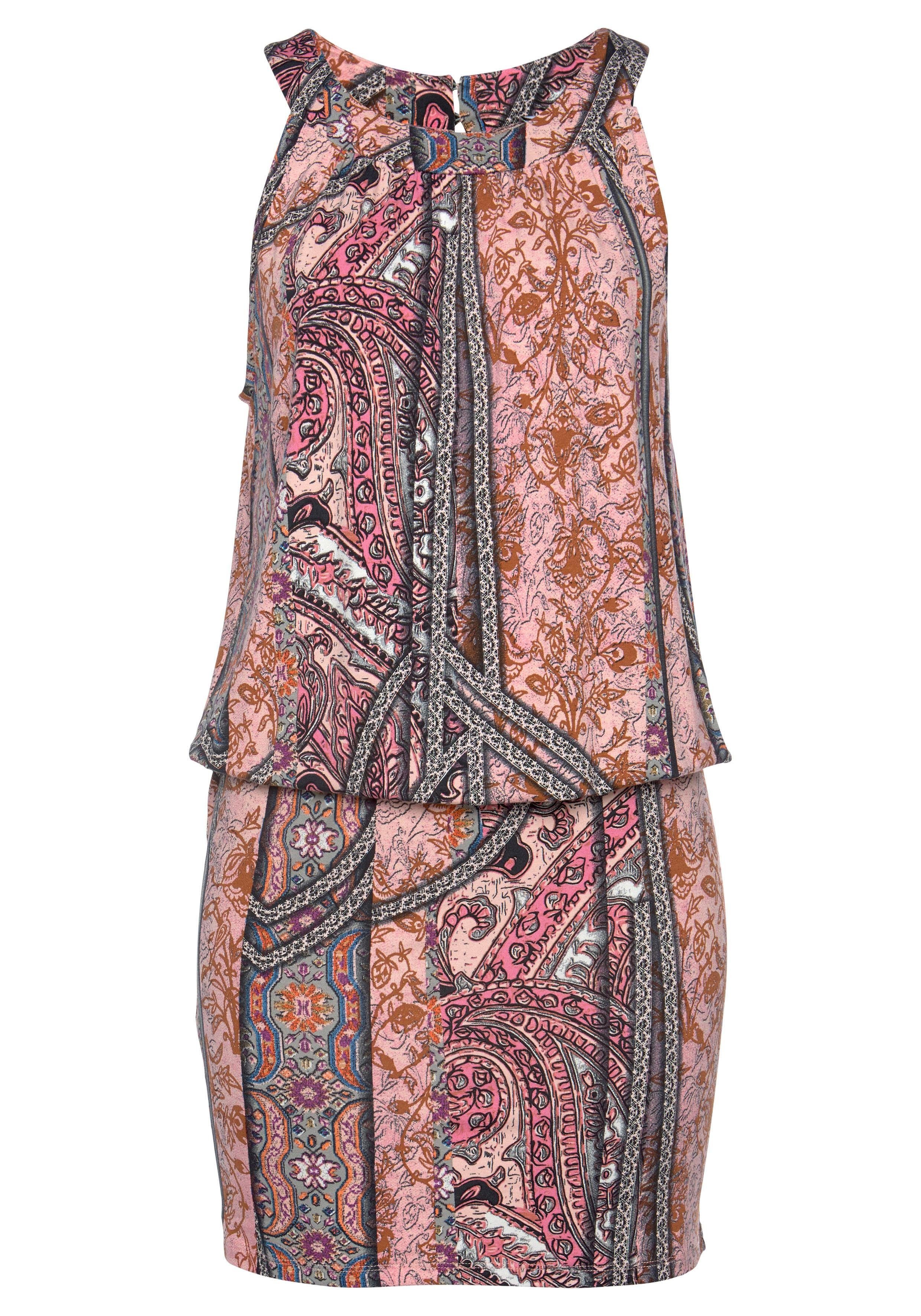 Buffalo Druckkleid mit schmalem Rockteil im Alloverdruck, Sommerkleid, Stra günstig online kaufen