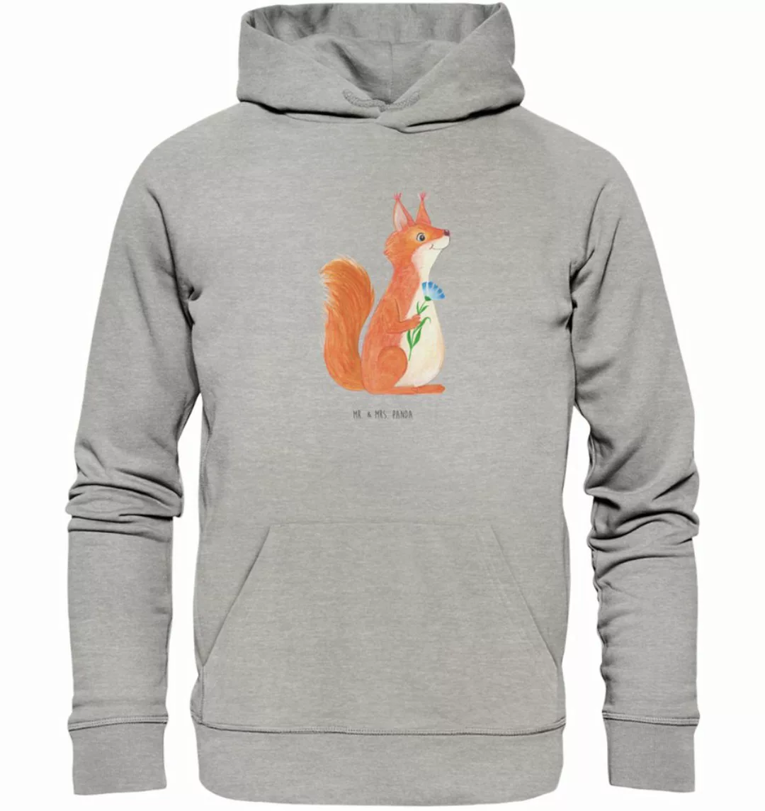 Mr. & Mrs. Panda Hoodie Größe M Eichhörnchen Blume - Heather Grey - Geschen günstig online kaufen