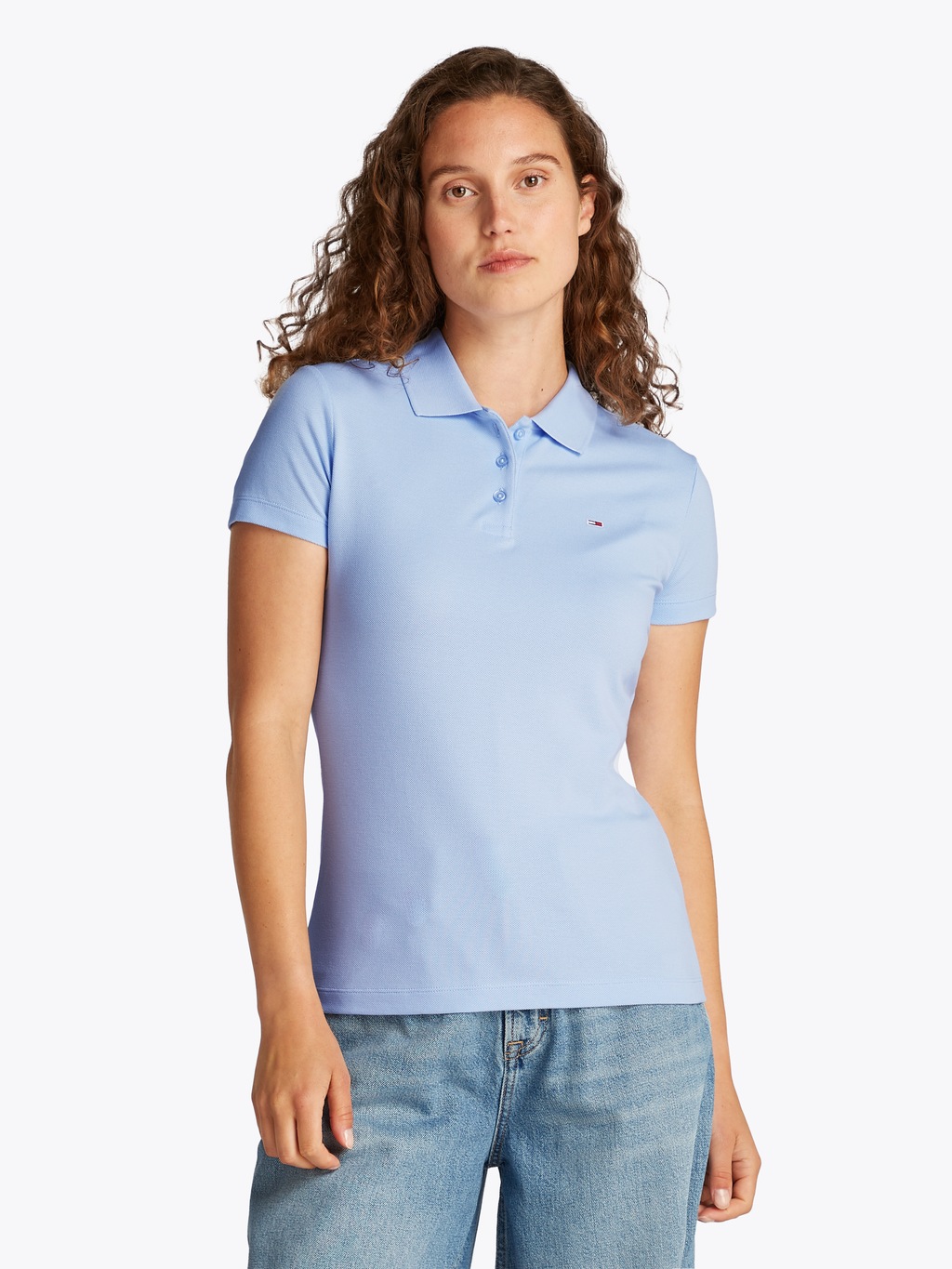 Tommy Jeans Poloshirt "TJW SLIM ESSENTIAL POLO SS", mit Logostickerei günstig online kaufen