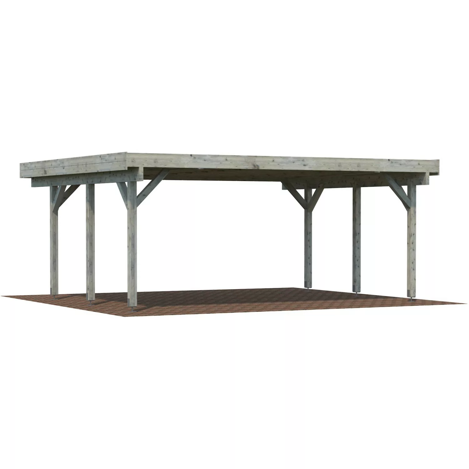 Palmako Doppelcarport Karl Grau tauchgrundiert 600 cm x 512 cm günstig online kaufen