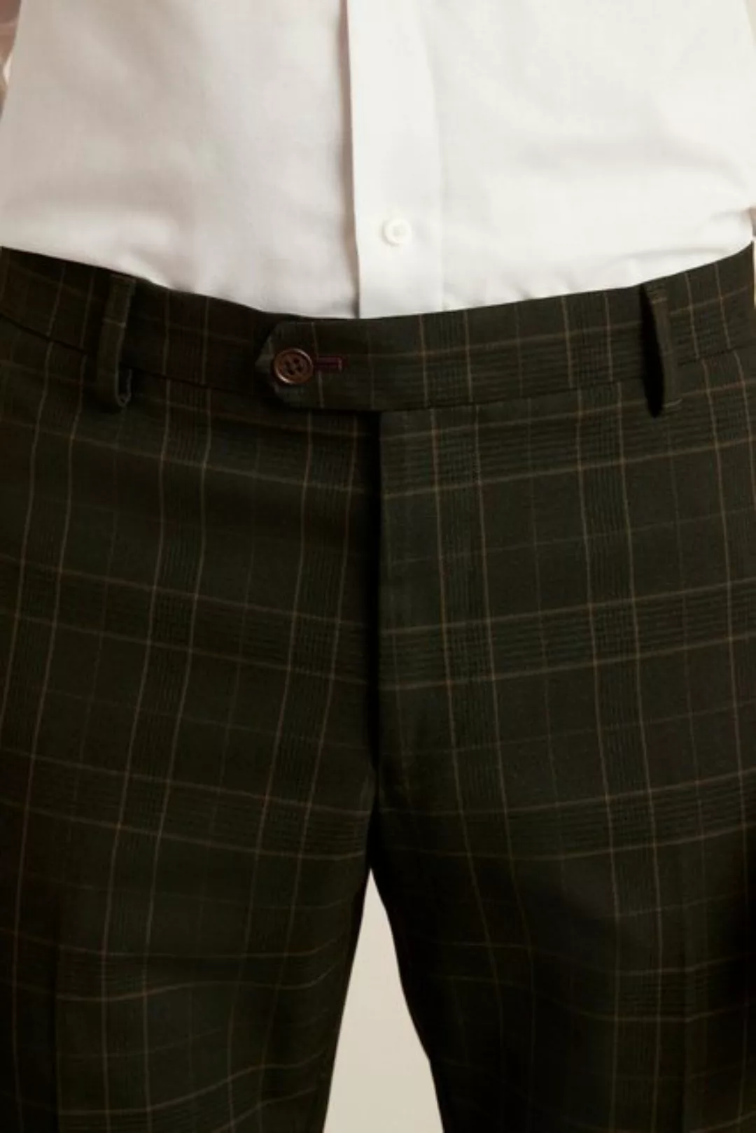 Next Anzughose Karierter Anzug mit Besatz: Slim Fit Hose (1-tlg) günstig online kaufen