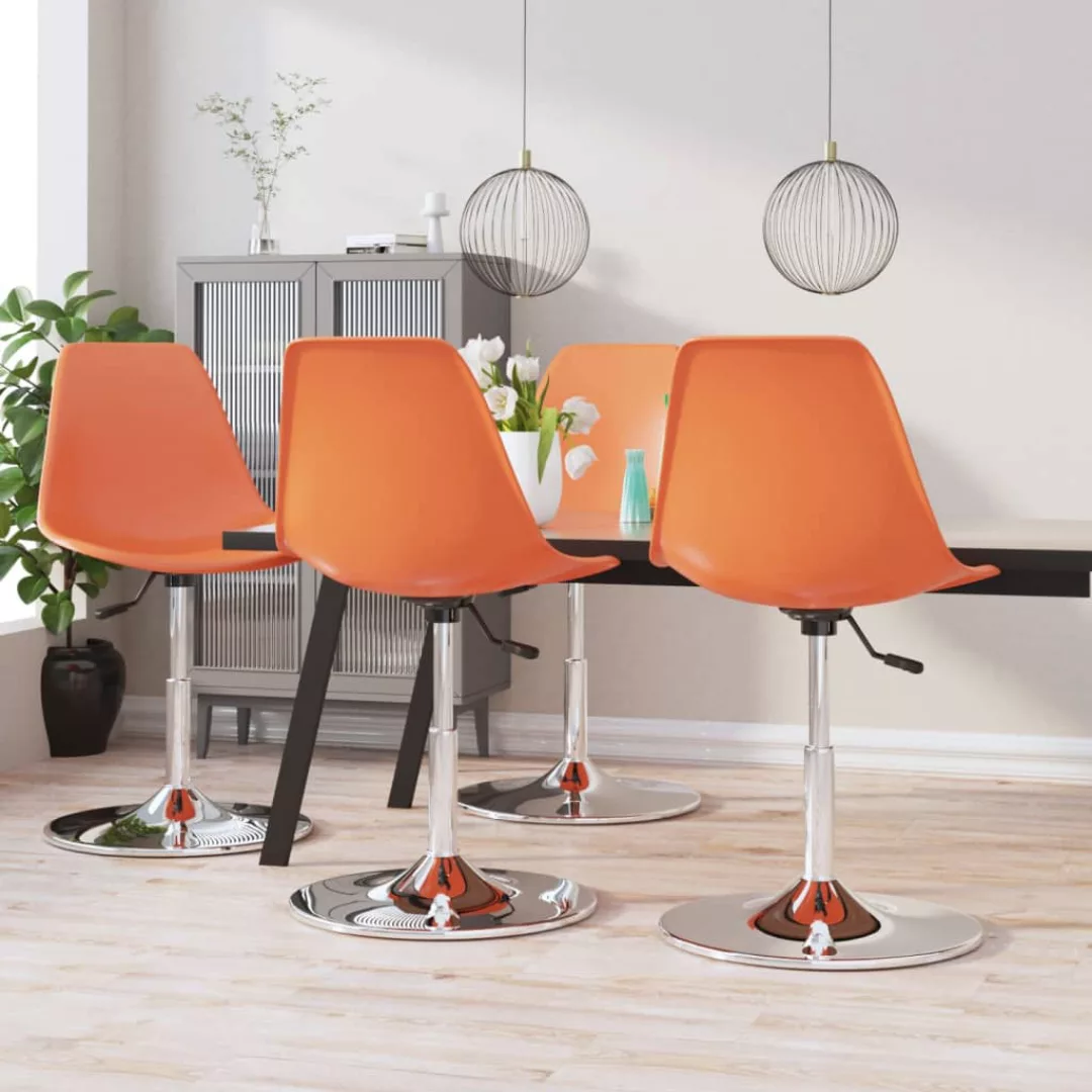 Vidaxl Esszimmerstühle 4 Stk. Drehbar Orange Pp günstig online kaufen