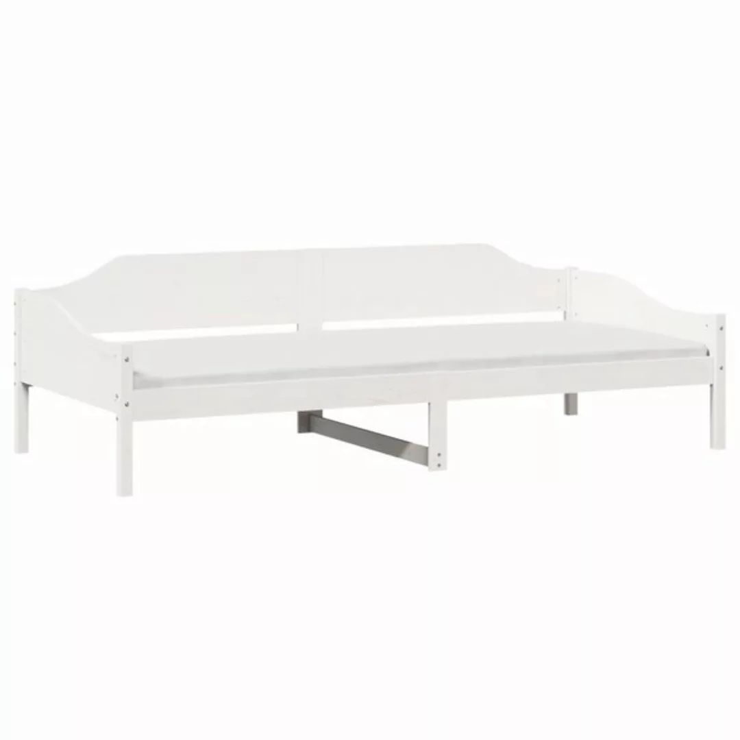 vidaXL Bett, Massivholzbett ohne Matratze Weiß 90x200 cm Kiefernholz günstig online kaufen