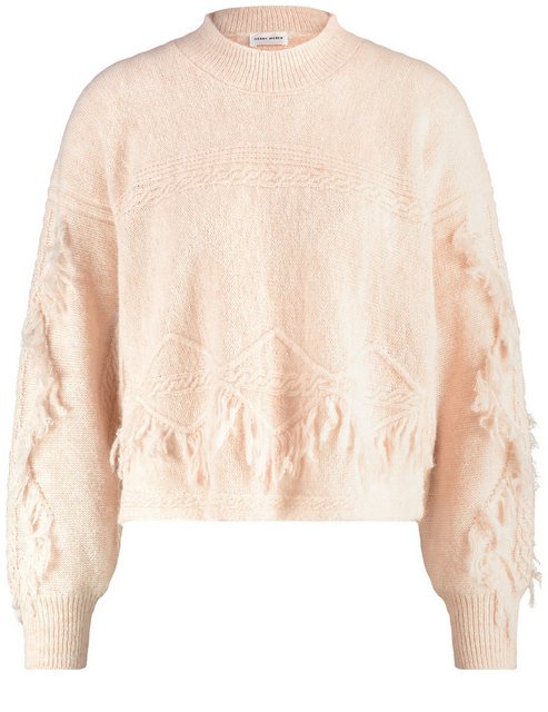 GERRY WEBER Rundhalspullover Strickpullover mit Fransen günstig online kaufen