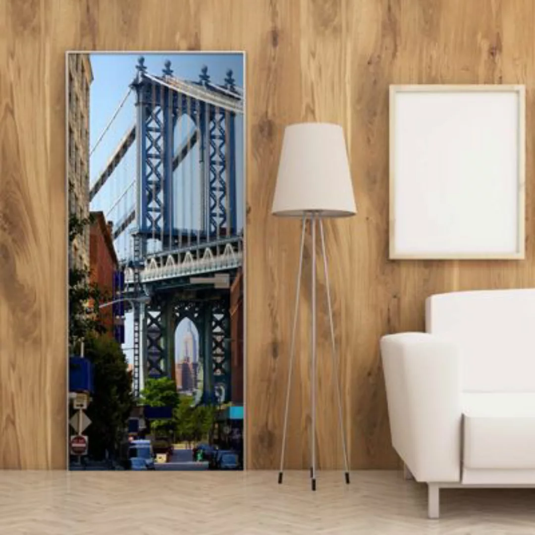 artgeist Türtapete New York: Bridge mehrfarbig Gr. 80 x 210 günstig online kaufen