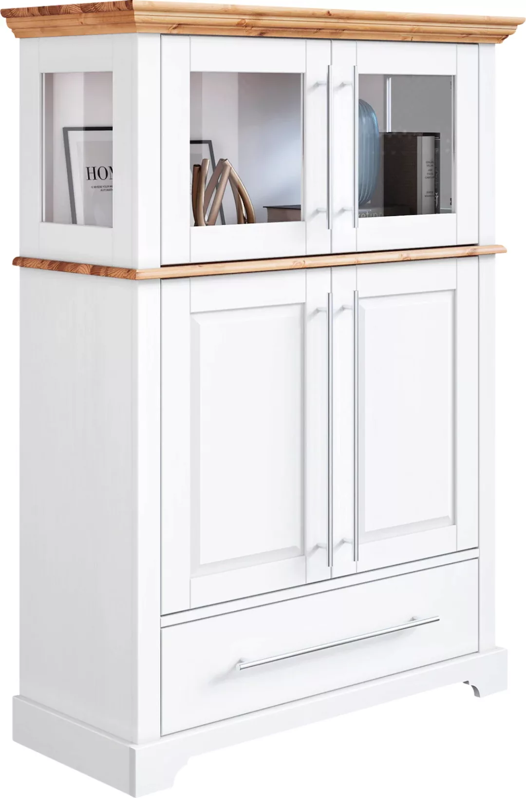 Home affaire Highboard "Meliss", Breite 94 cm, 4-türig, mit Schublade, Kief günstig online kaufen