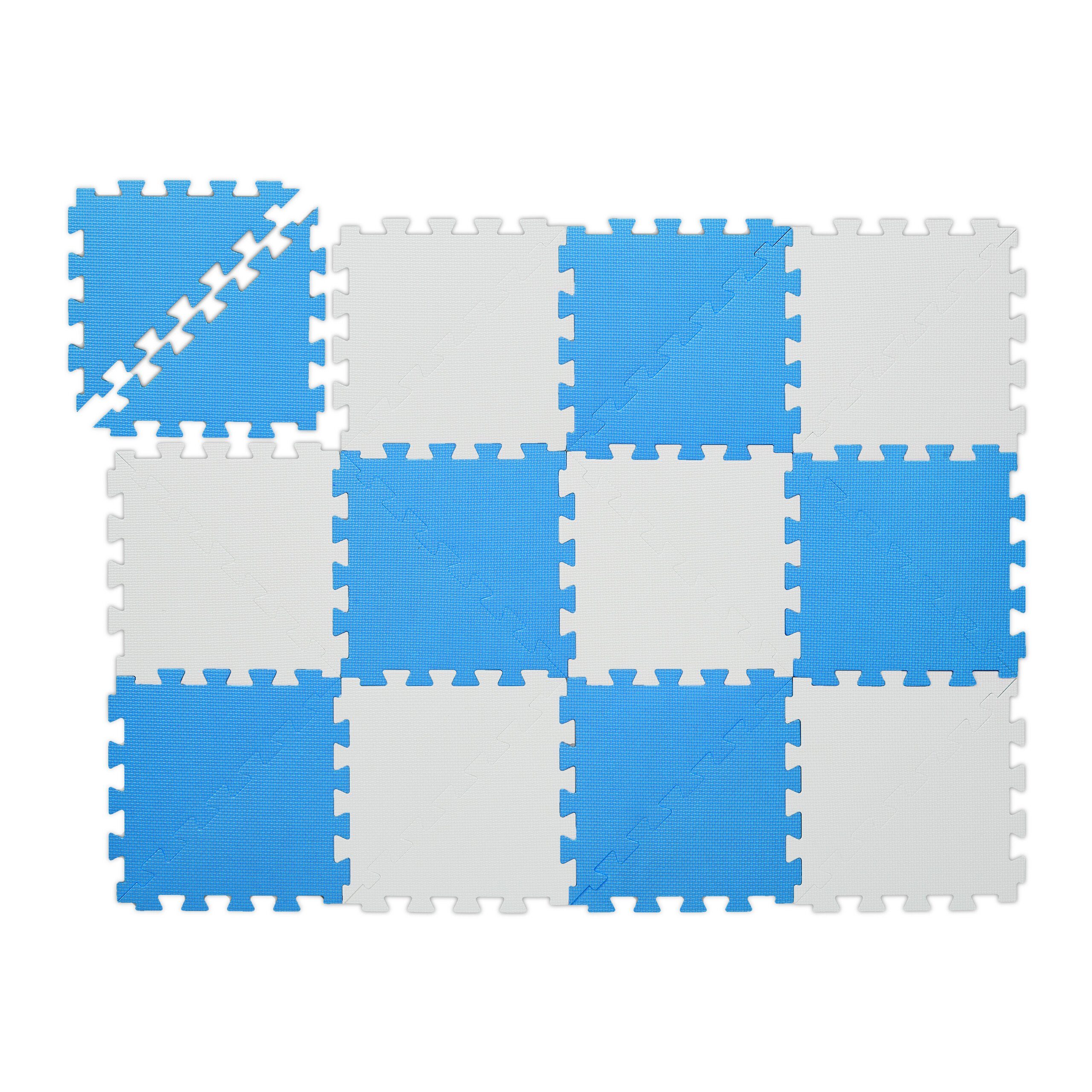 relaxdays Spielmatte Puzzlematte blau-weiß günstig online kaufen