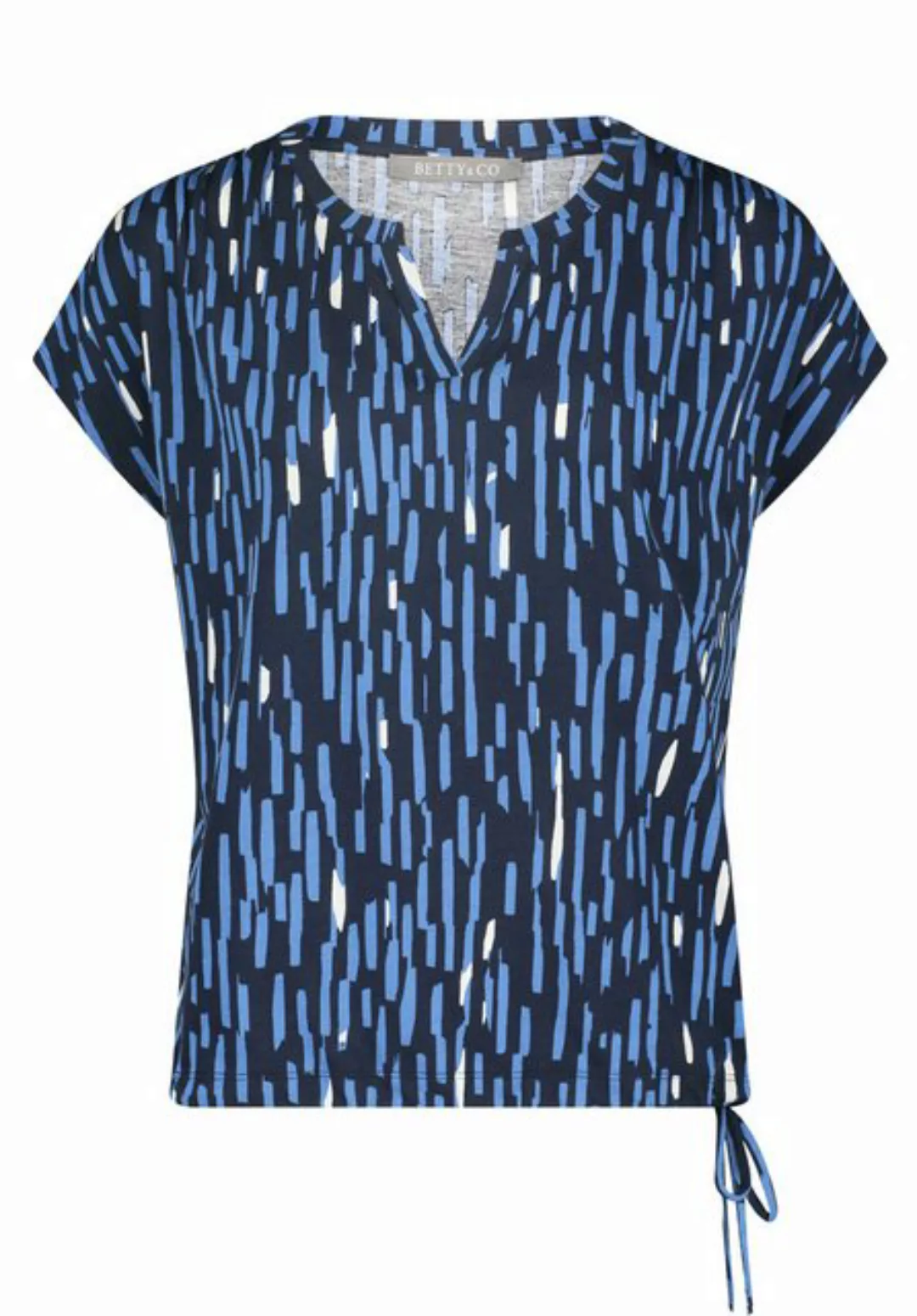 Betty&Co Kurzarmshirt Betty & Co Casual-Shirt mit Tunnelzug (1-tlg) Druck günstig online kaufen