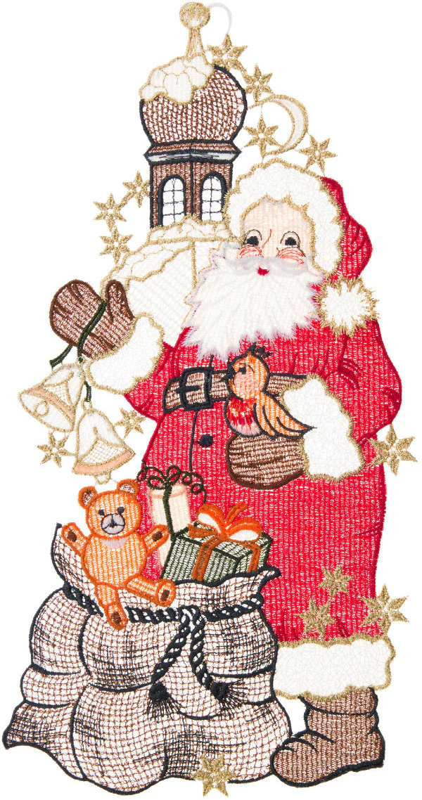 W. Reuter & Sohn - Plauener Spitze Fensterbild "Fensterbild "Santa Claus"(l günstig online kaufen