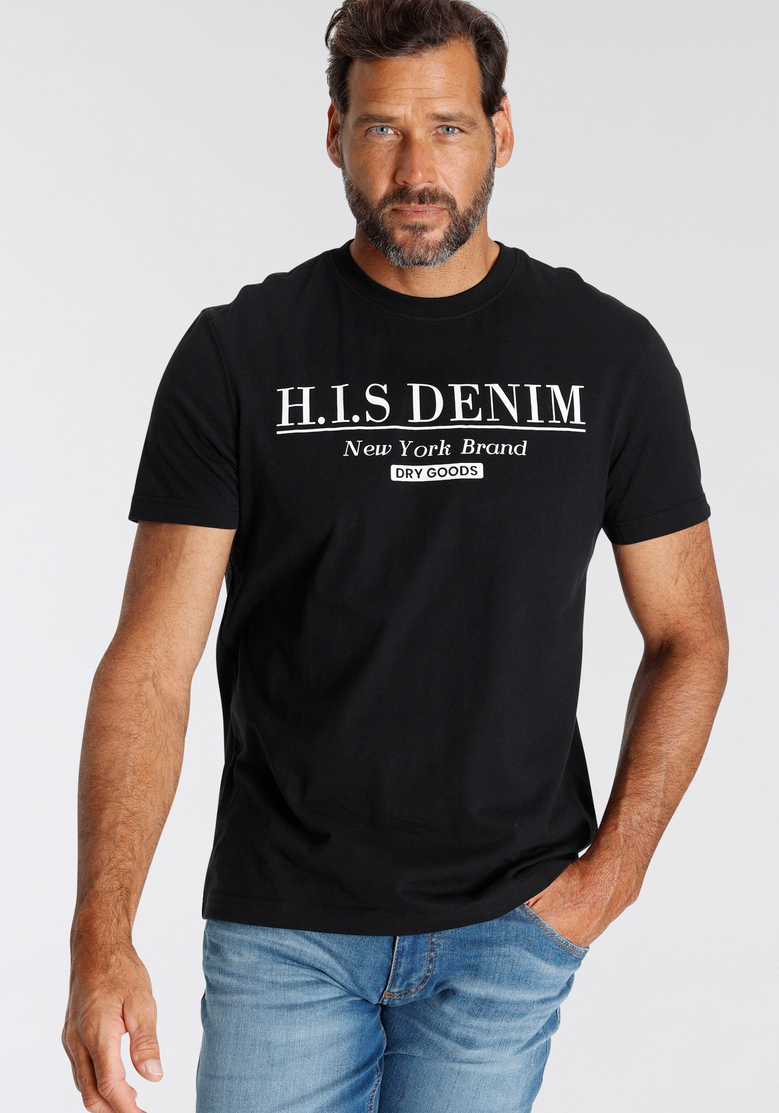 H.I.S T-Shirt schmale Passform, bedrucktes Design, günstig online kaufen