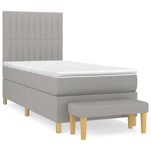 vidaXL Boxspringbett Boxspringbett mit Matratze und Fusshocker Stoff (90 x günstig online kaufen