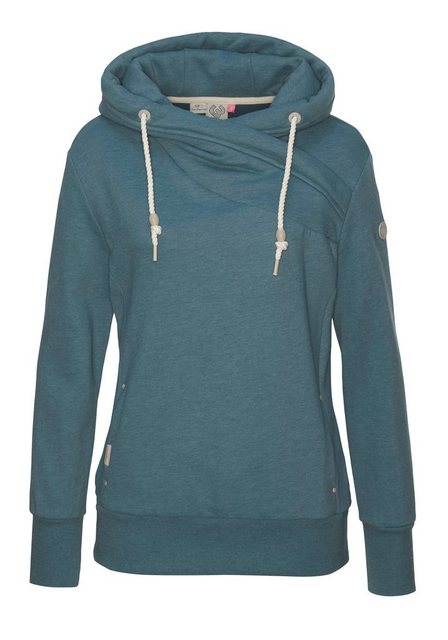 Ragwear Kapuzensweatshirt HAPPENN hoher Schalkragen und Kapuze mit Kordelzu günstig online kaufen