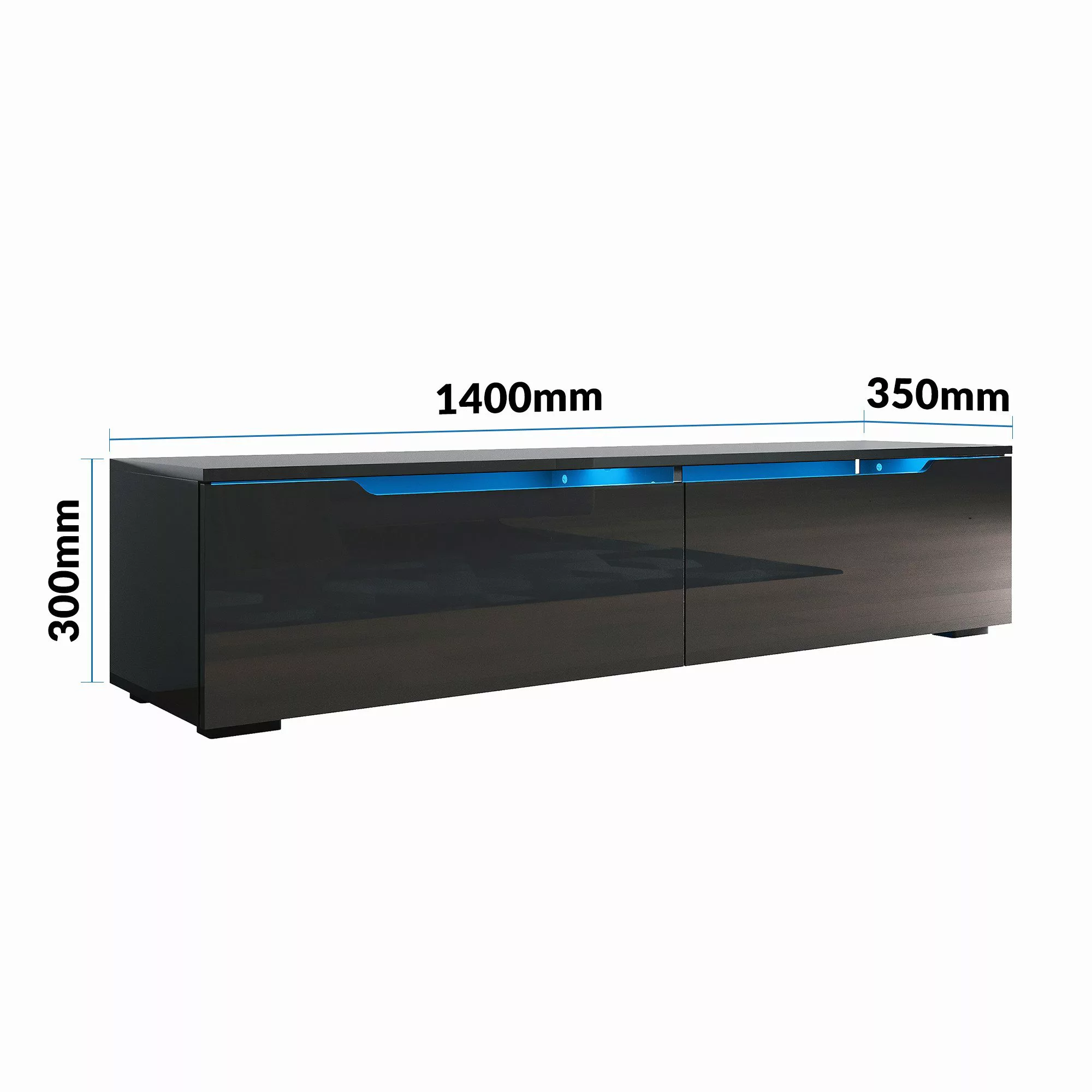 SONNI TV-Schrank Lowboard TV Schrank weiß/schwarz günstig online kaufen