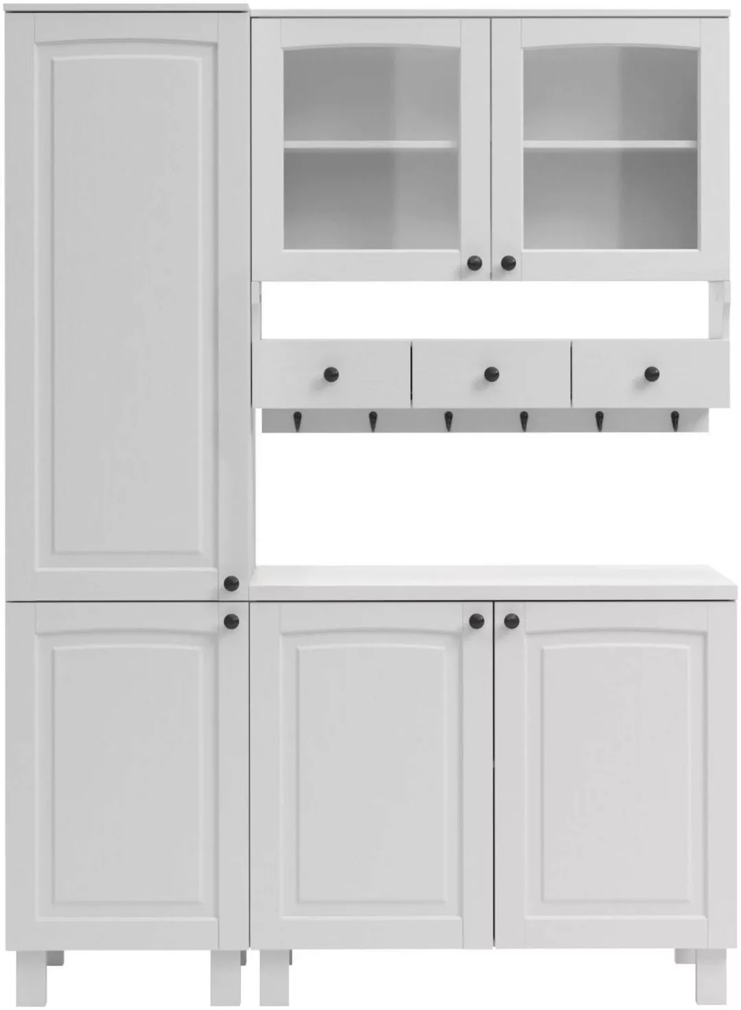 Kochstation Küchenzeile "KS-Osby", Kiefer massiv, Breite 147 cm, ohne E-Ger günstig online kaufen