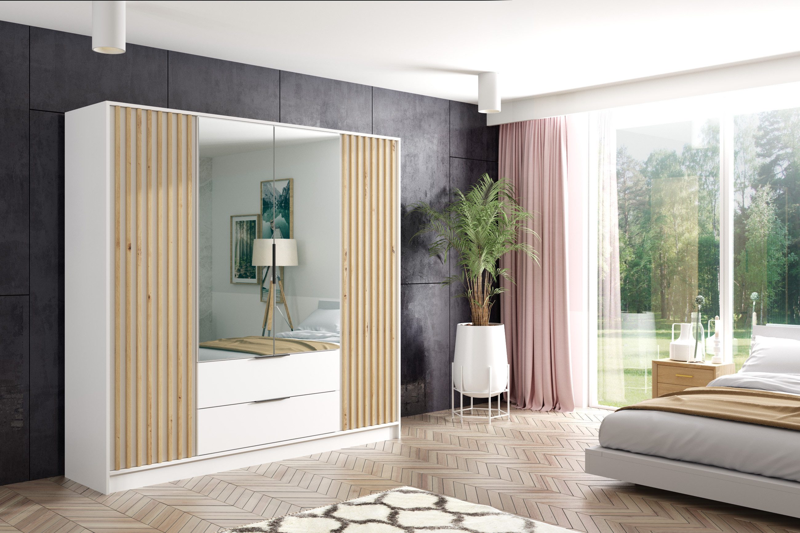 ALTDECOR Drehtürenschrank NERA (Kleiderschrank Garderobenschrank mit günstig online kaufen