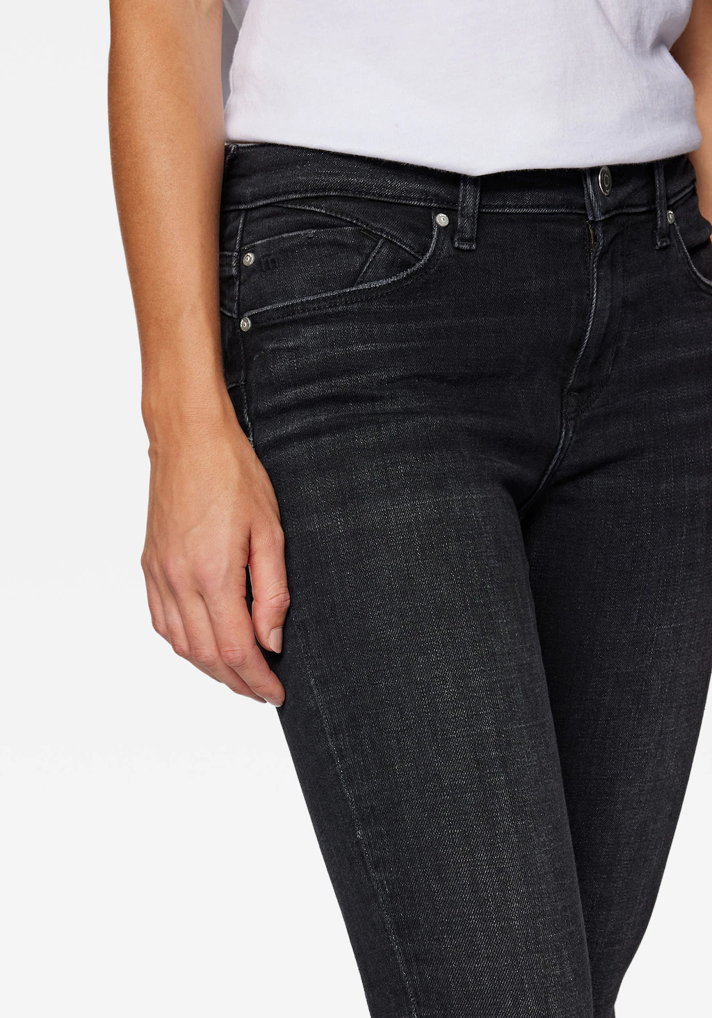 Mavi Damen Jeans ADRIANA - Super Skinny Fit - Schwarz -Smoke Brushed Glam günstig online kaufen