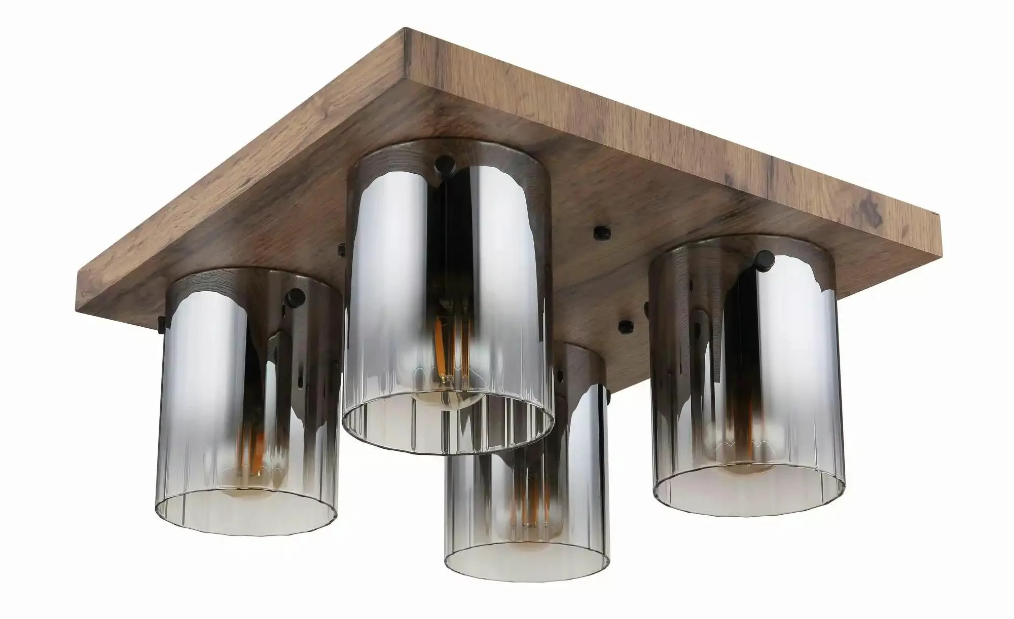 Deckenleuchte Underwood, Länge 41 cm, braun/rauchgrau, MDF günstig online kaufen