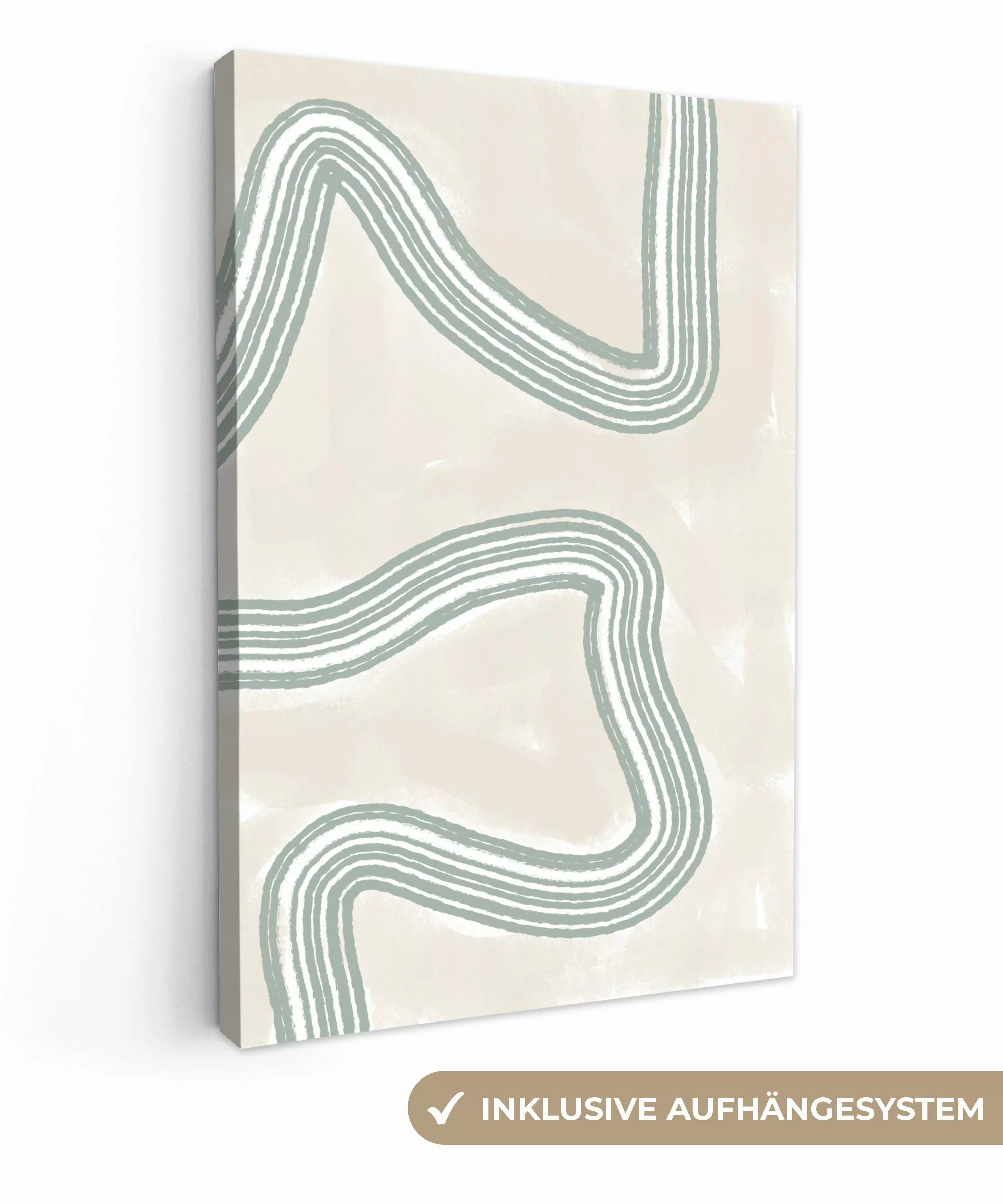 OneMillionCanvasses® Leinwandbild Linien - Grün - günstig online kaufen