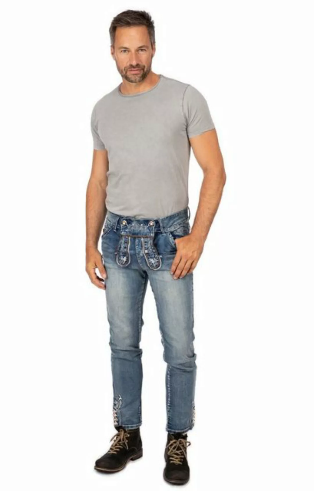 MarJo Trachtenhose Jeanshose lang GUSTL blau günstig online kaufen