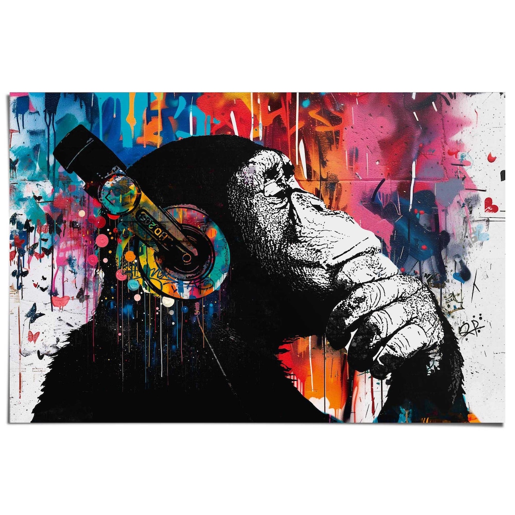Reinders Poster "Graffiti chimp" günstig online kaufen