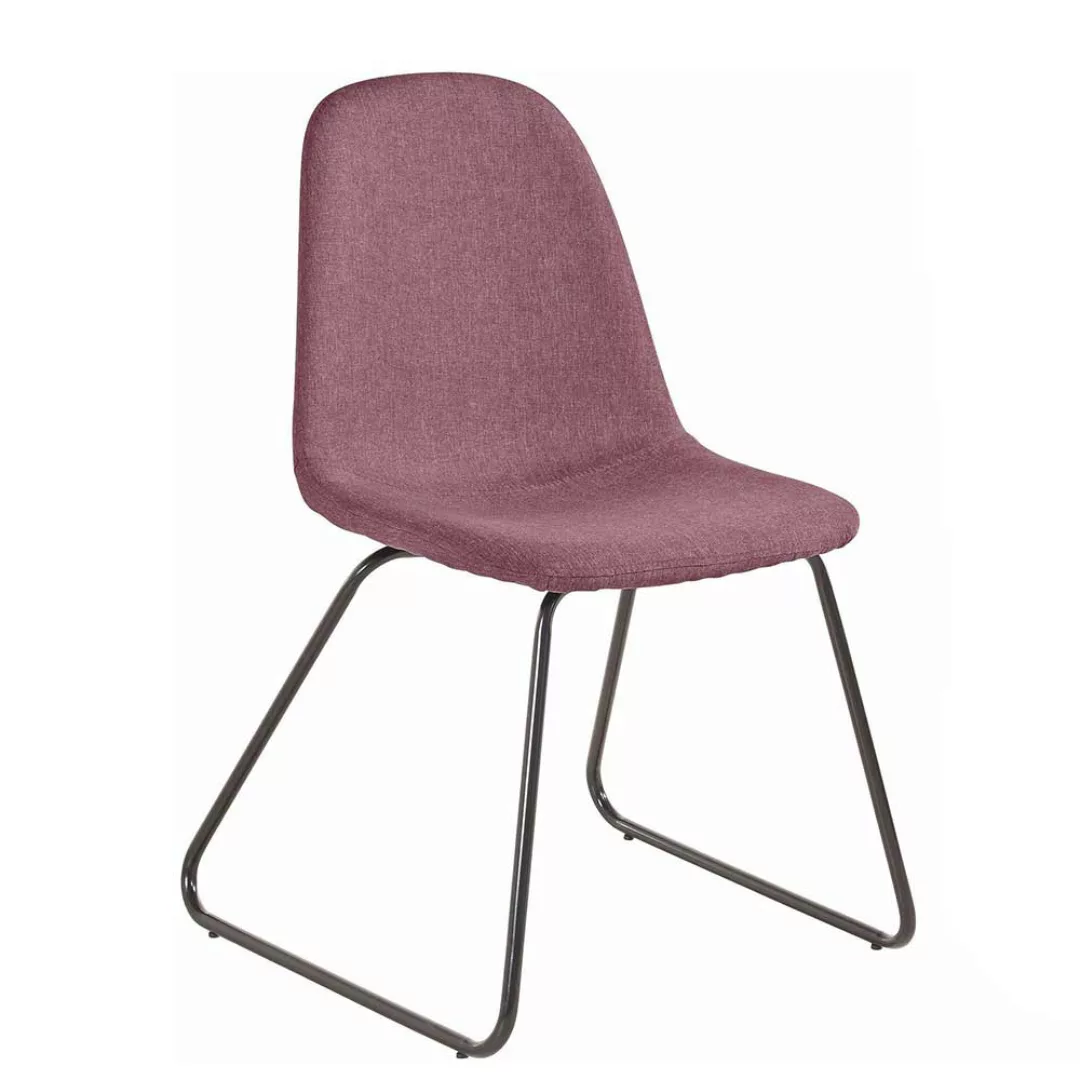 Stühle in Rosa Webstoff Metallbügeln (2er Set) günstig online kaufen