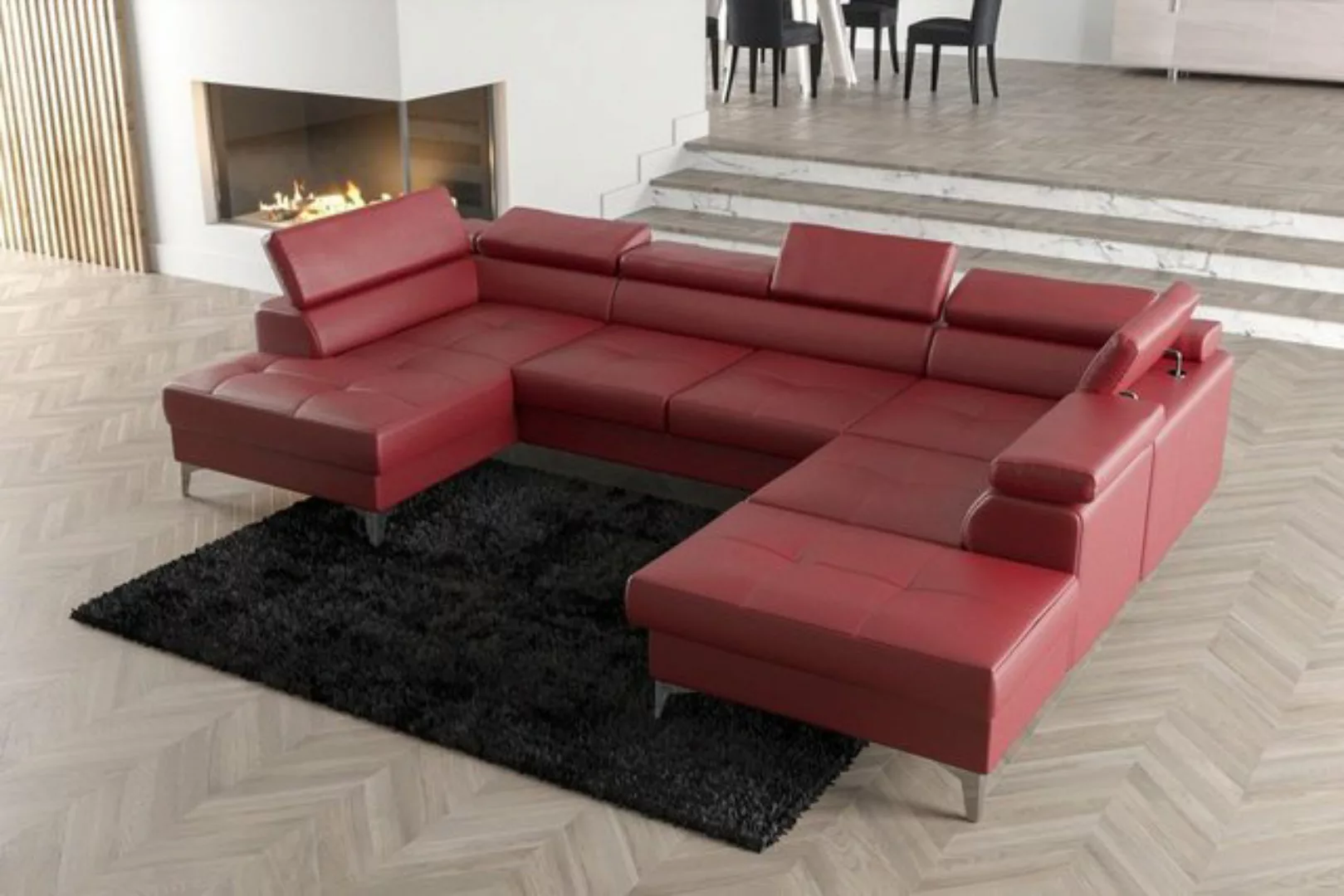 JVmoebel Ecksofa Modernes Design Polsterung Couch Wohnzimmer Ecksofa U-Form günstig online kaufen