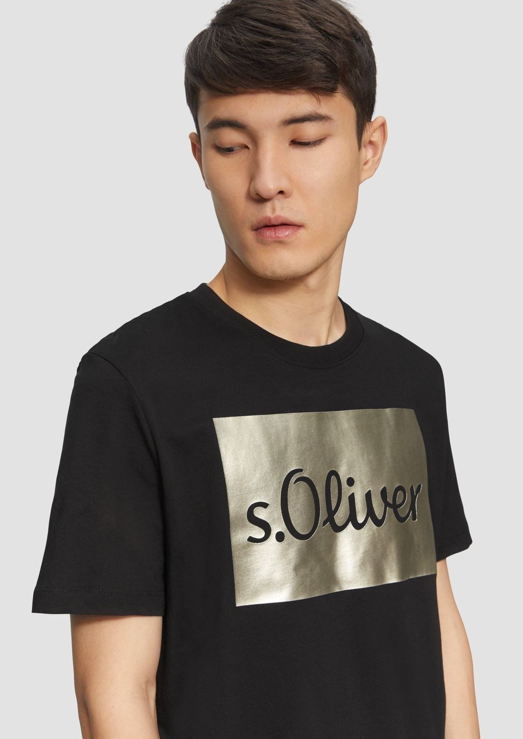 s.Oliver Kurzarmshirt T-Shirt mit Gold- oder günstig online kaufen